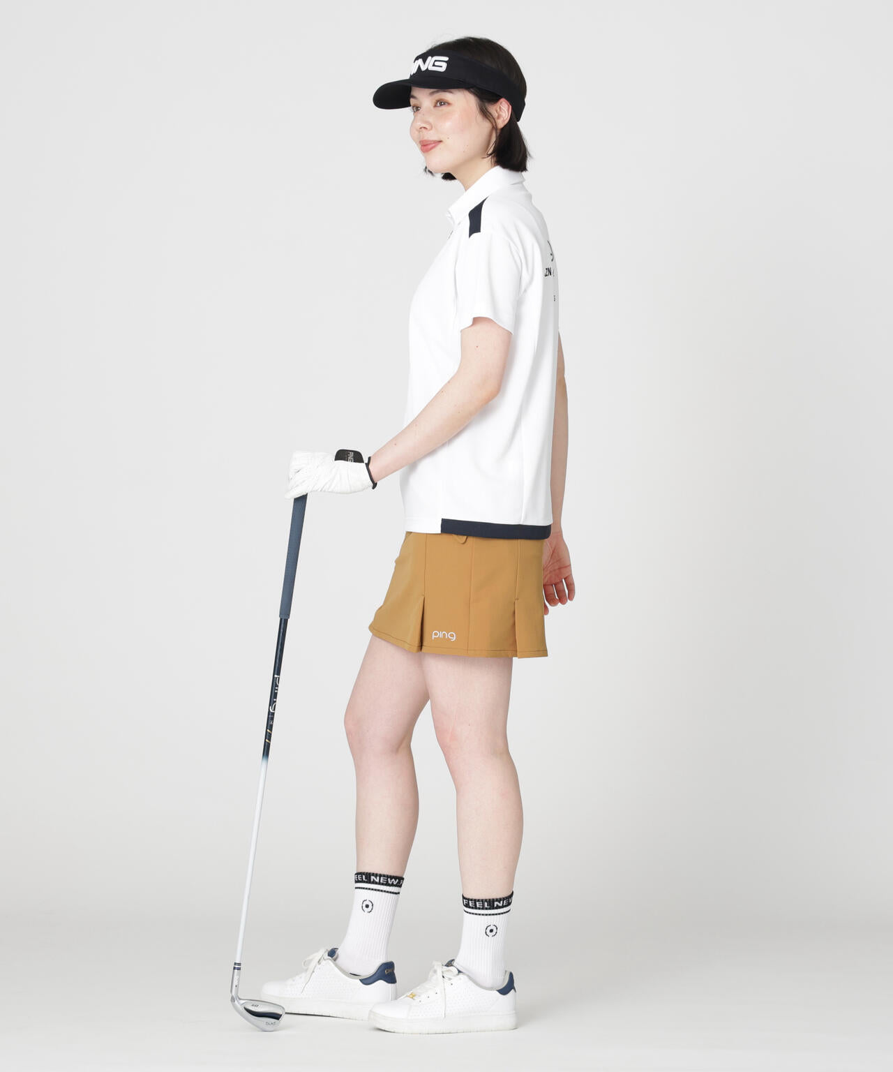 【PING APPAREL】オクタピンメッシュ半袖ハーフジップシャツ (LADIES)