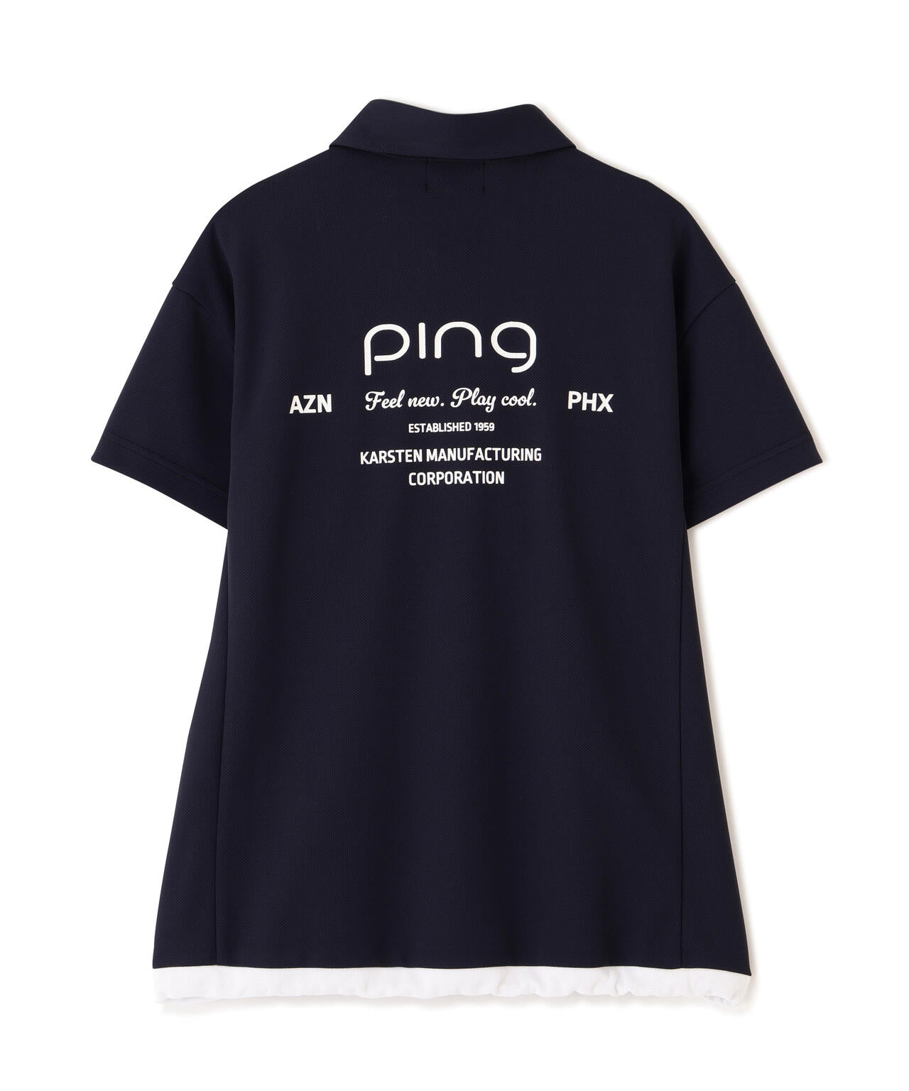 【PING APPAREL】オクタピンメッシュ半袖ハーフジップシャツ (LADIES)