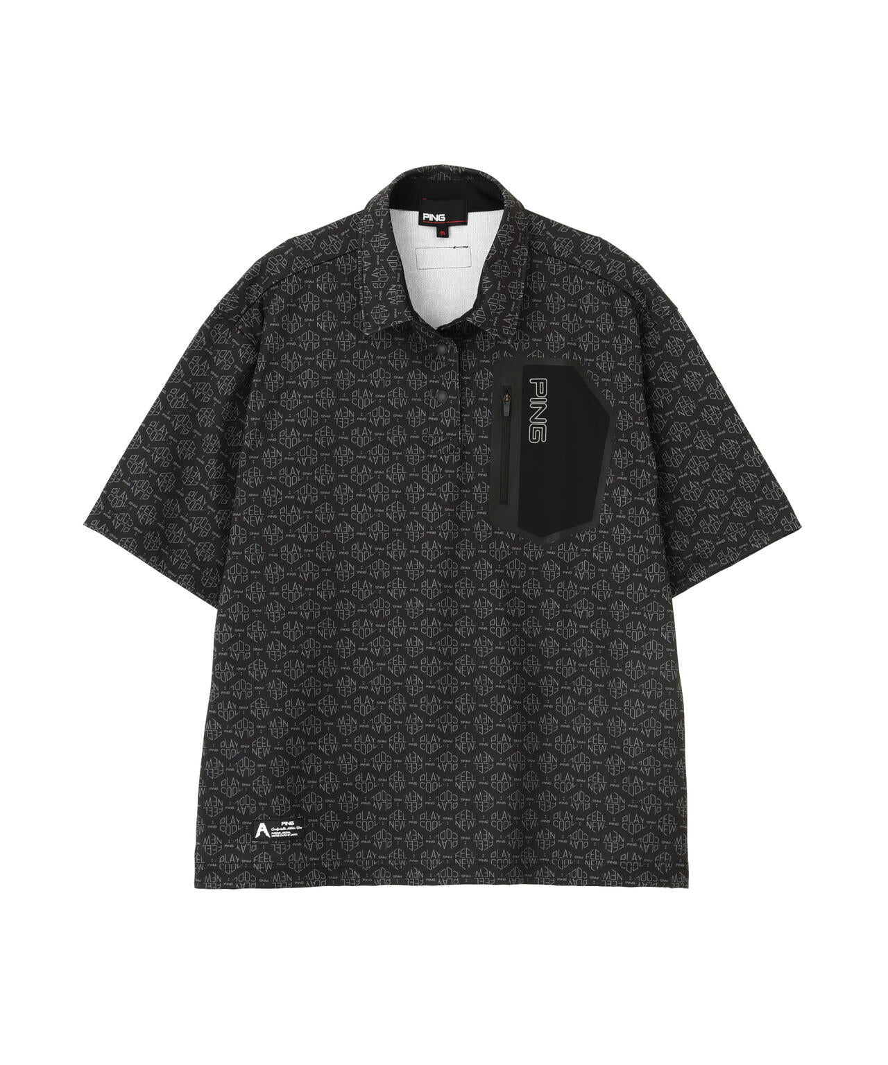 ［PING APPAREL］［UVカット・遮熱］総柄半袖ポロシャツ ＜GOLD＞ (LADIES)