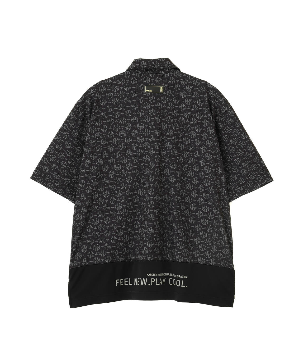 ［PING APPAREL］［UVカット・遮熱］総柄半袖ポロシャツ ＜GOLD＞ (LADIES)