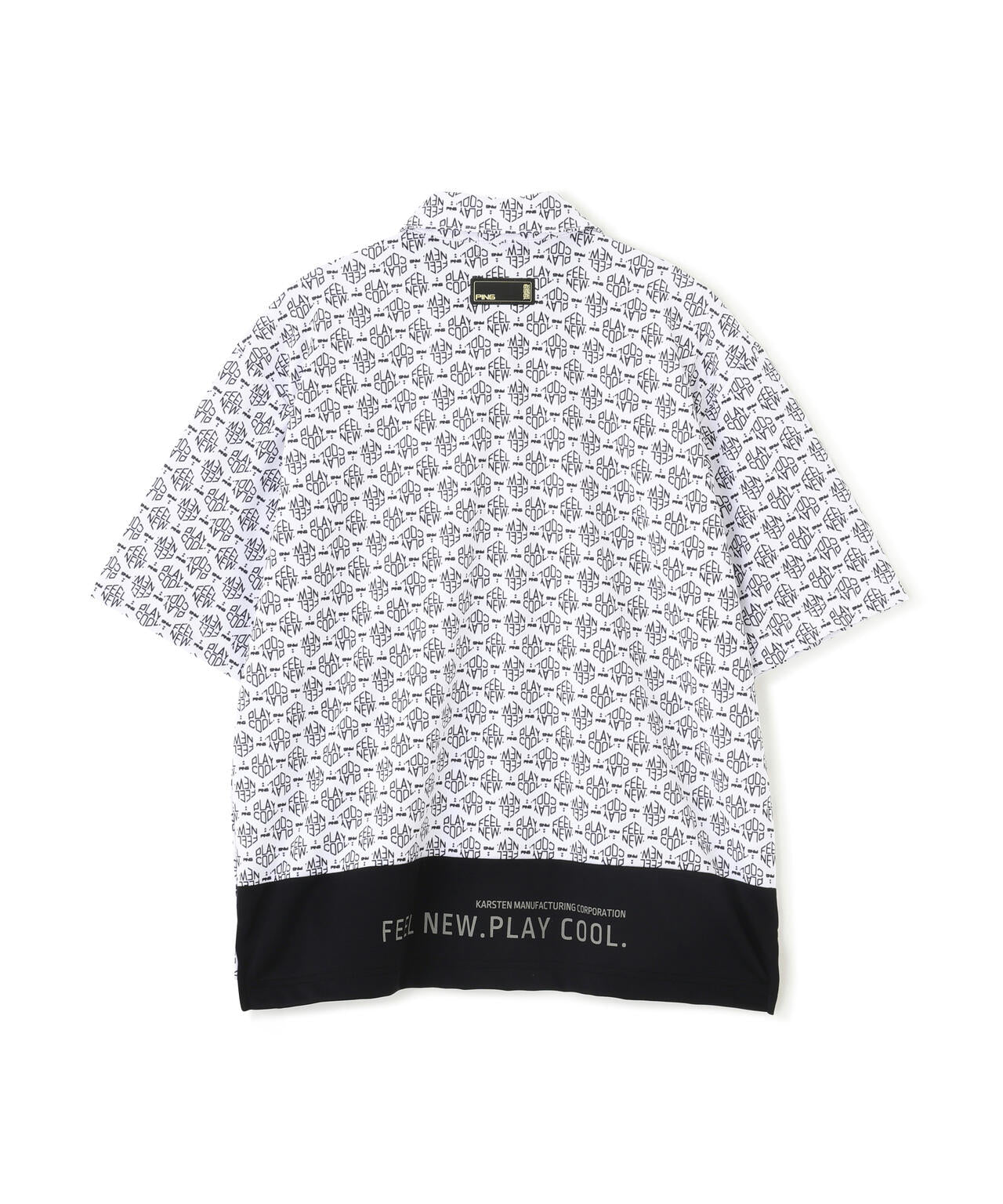 ［PING APPAREL］［UVカット・遮熱］総柄半袖ポロシャツ ＜GOLD＞ (LADIES)