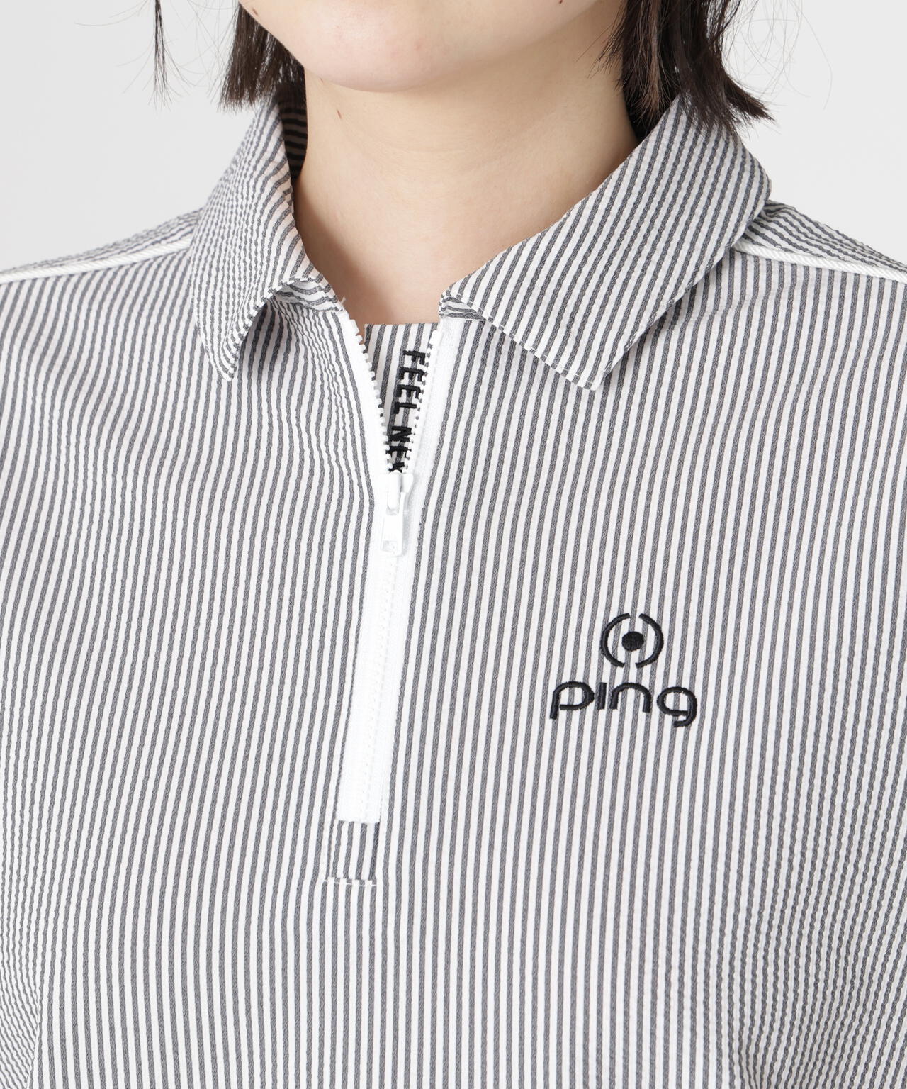 PING APPAREL］［撥水］シアサッカー半袖ポロシャツ ＜GOLD＞ (LADIES