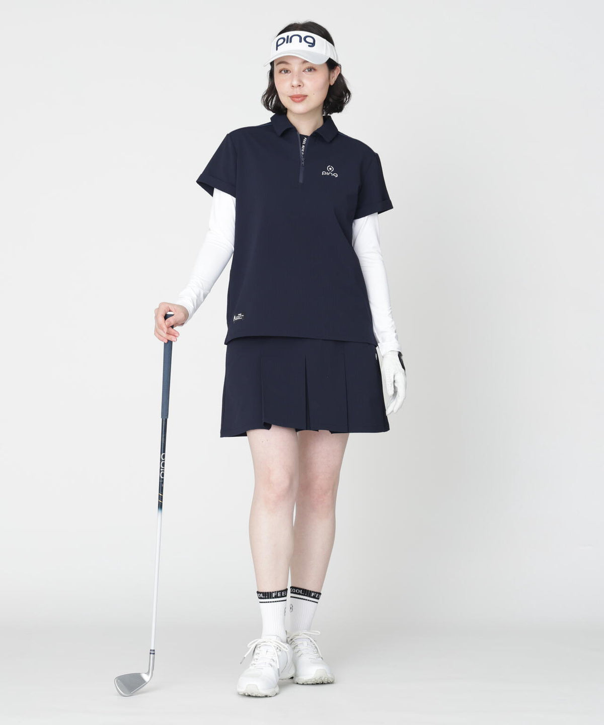 ［PING APPAREL］［撥水］シアサッカー半袖ポロシャツ ＜GOLD＞ (LADIES)