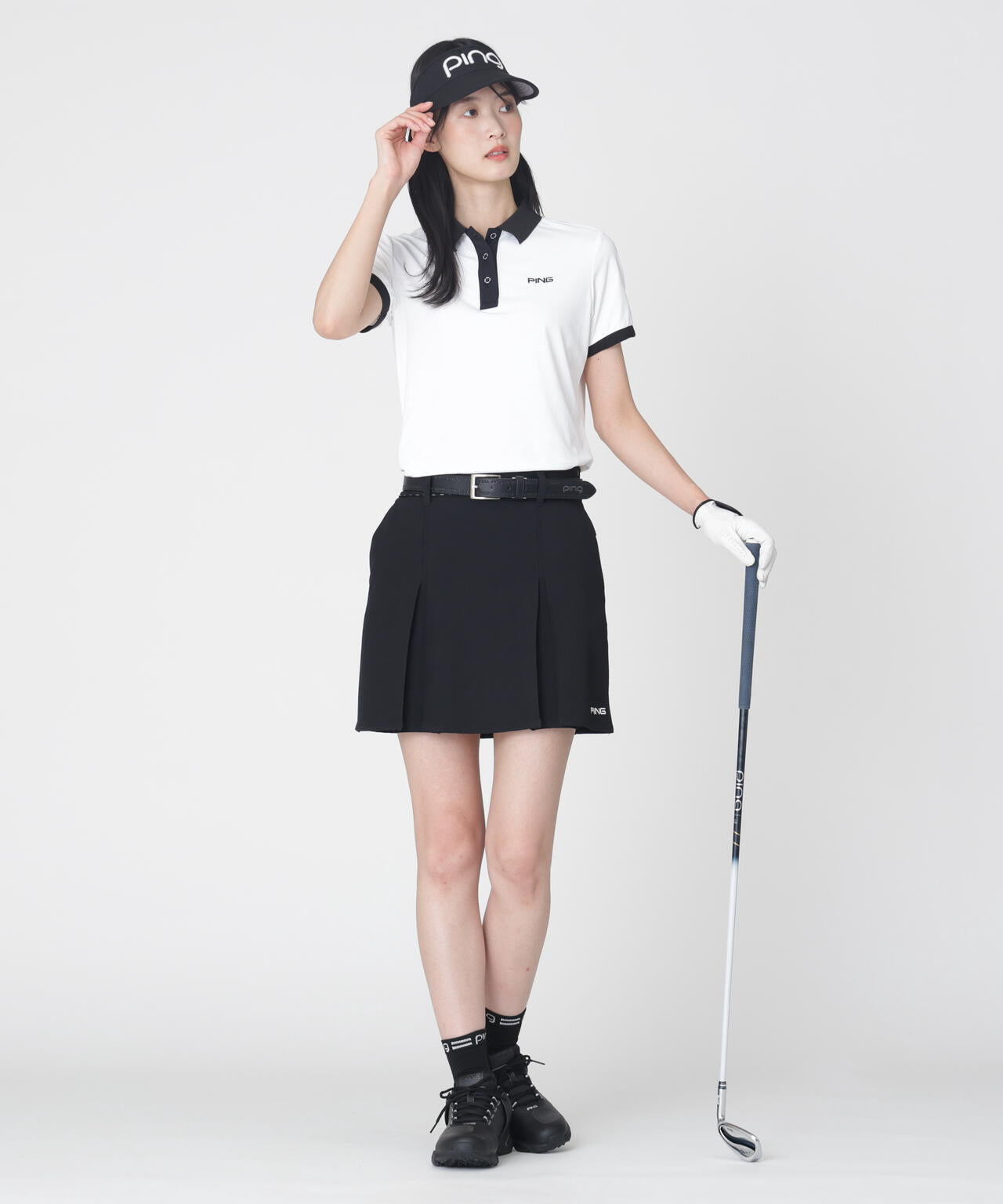 ［PING APPAREL］［接触冷感］ナイロンサッカー半袖ポロシャツ (LADIES)