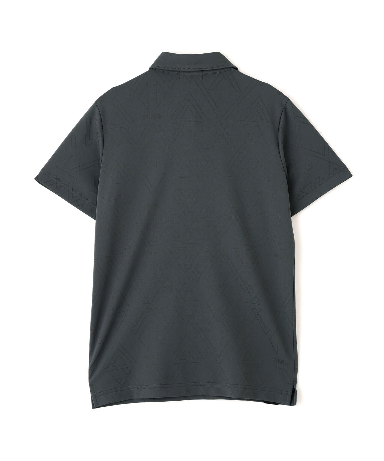 【PING APPAREL】ストレッチダルブラ三角幾何学柄ジャカード半袖ポロシャツ (LADIES)