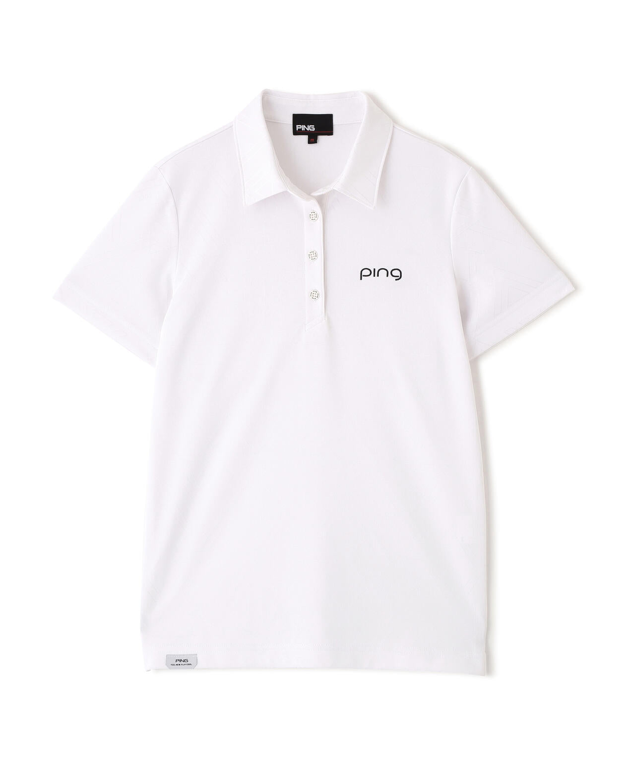 【PING APPAREL】ストレッチダルブラ三角幾何学柄ジャカード半袖ポロシャツ (LADIES)