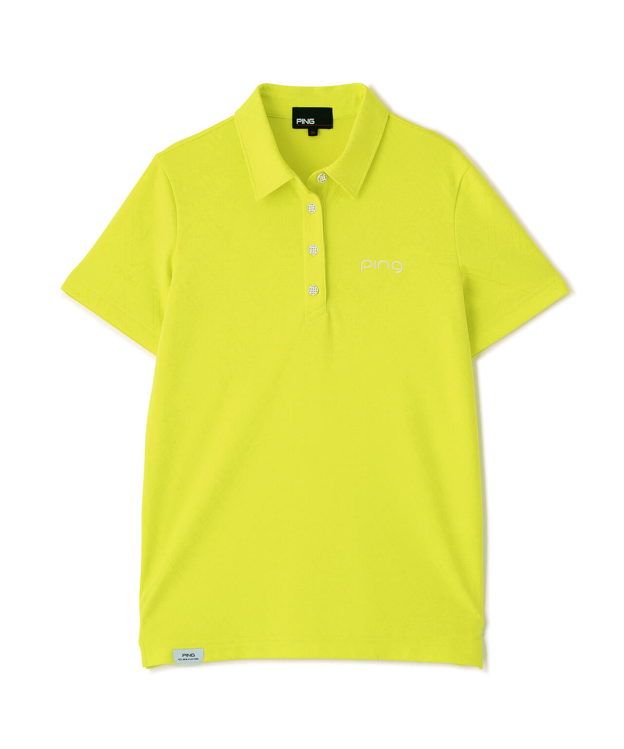【PING APPAREL】ストレッチダルブラ三角幾何学柄ジャカード半袖ポロシャツ (LADIES)