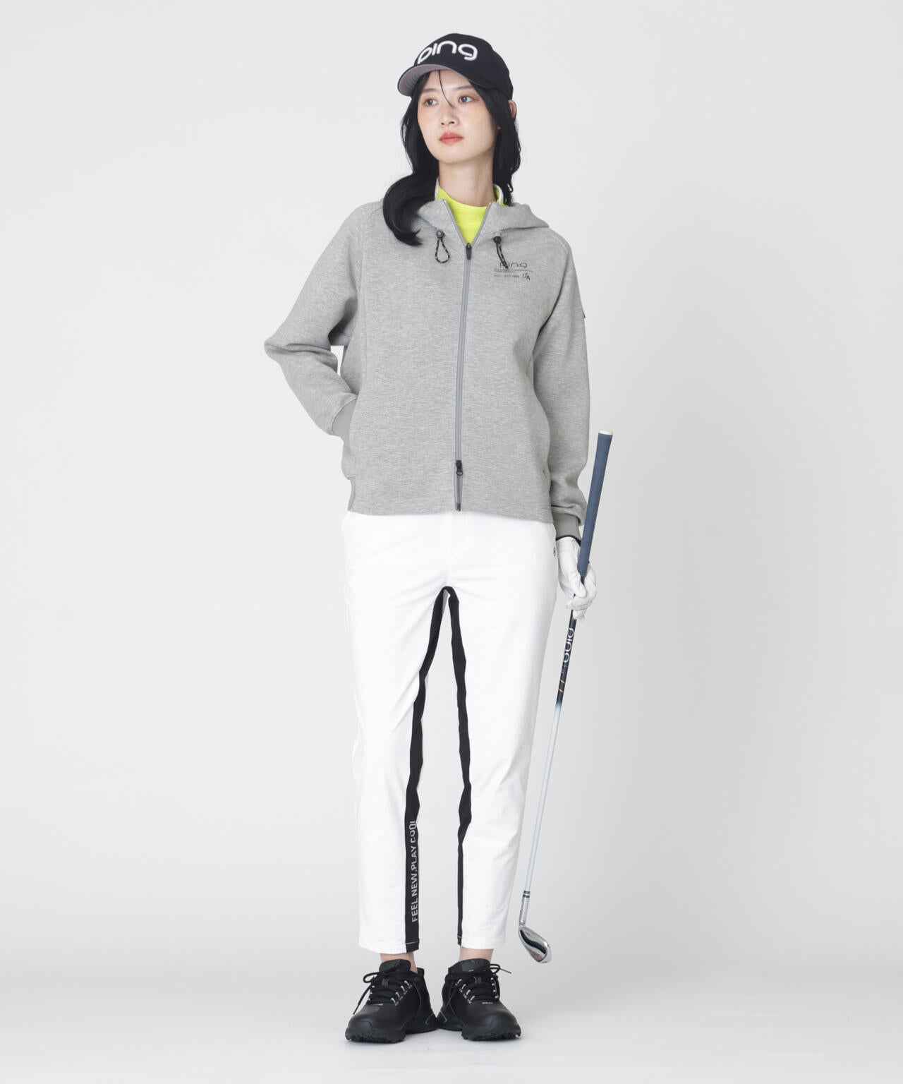 PING APPAREL】全方向ストレッチダンボールニットフルジップフーディー