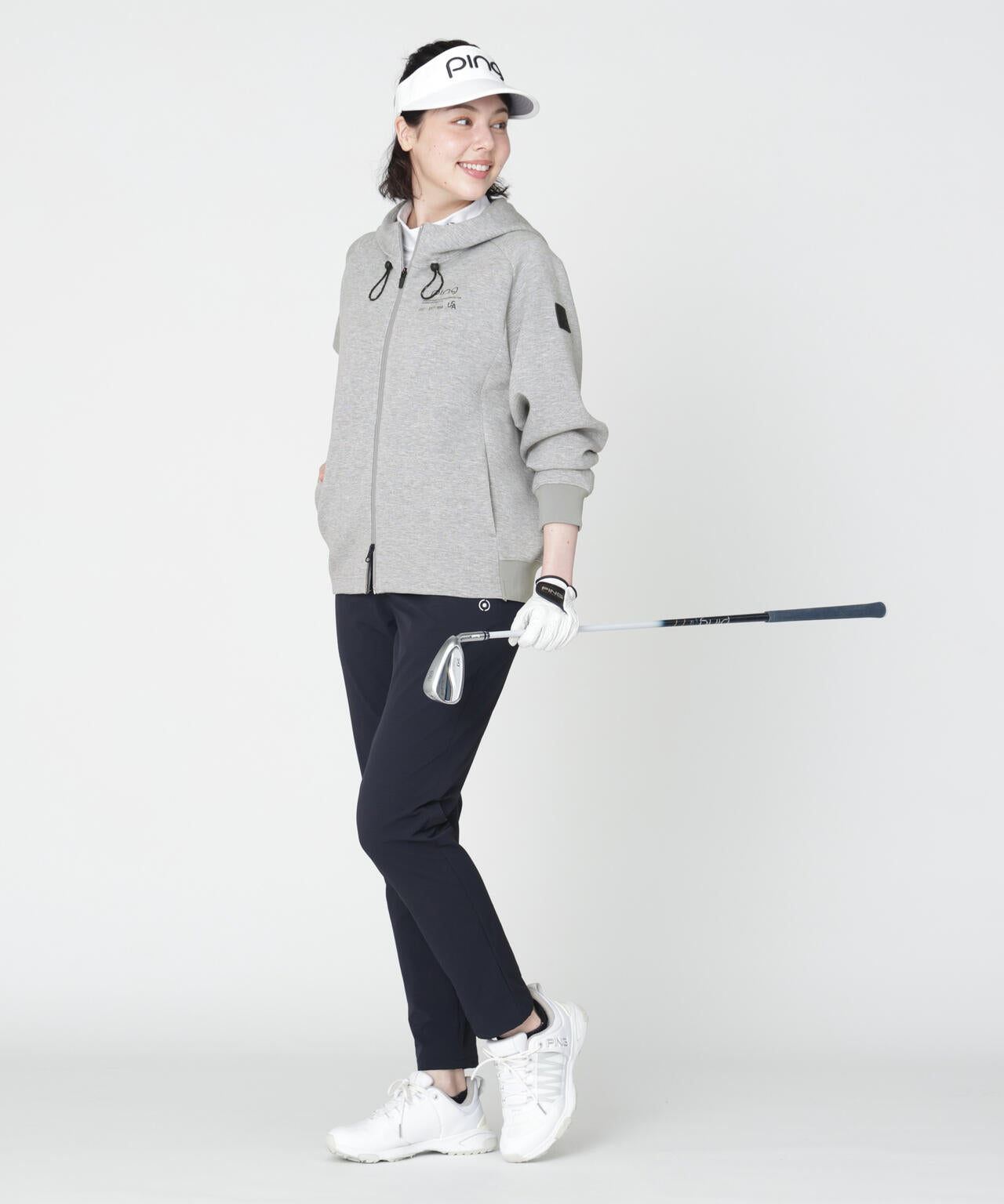 PING APPAREL】全方向ストレッチダンボールニットフルジップフーディー