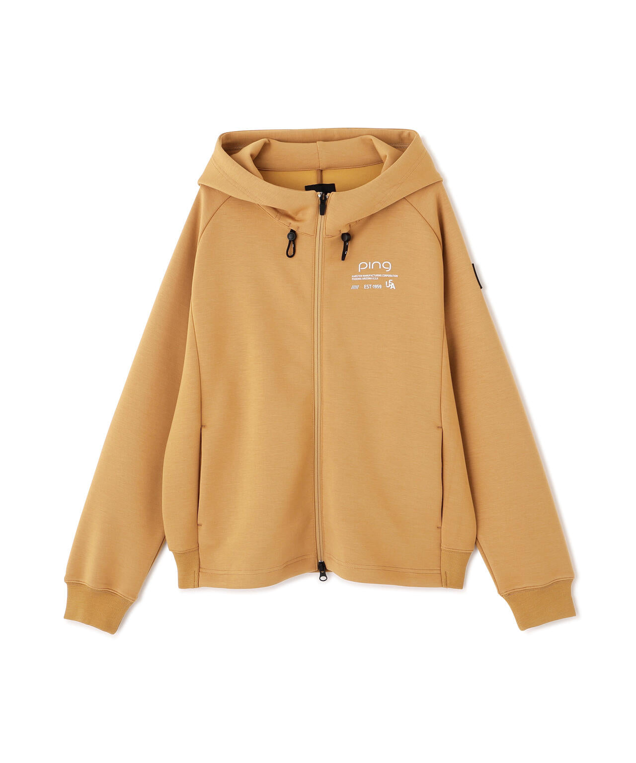 PING APPAREL】全方向ストレッチダンボールニットフルジップフーディー