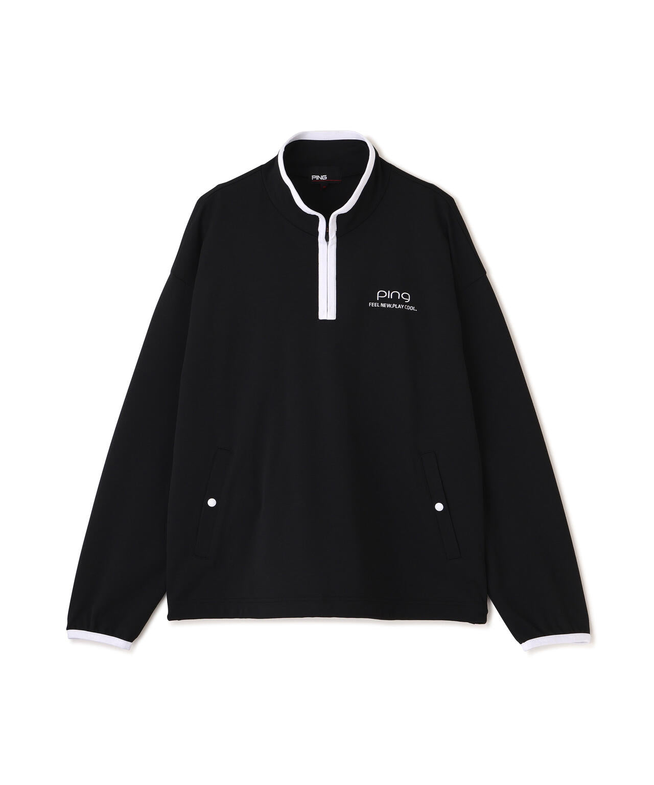 PING APPAREL】メッシュリバーニットハーフジップカットソー (LADIES