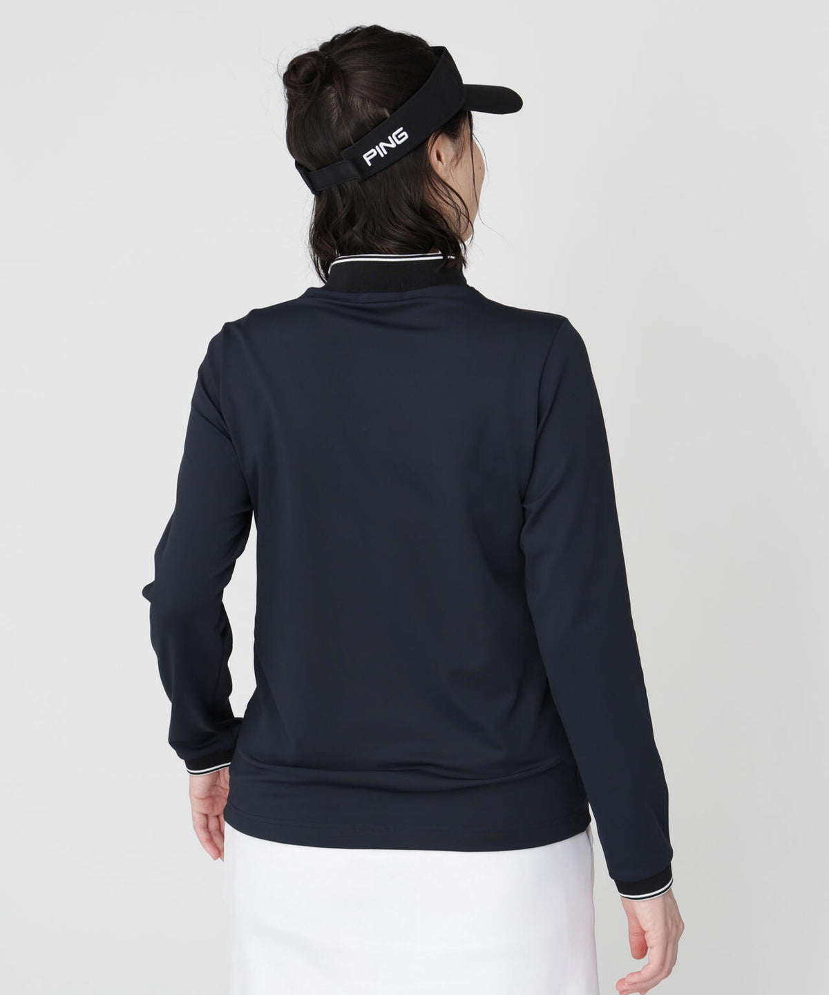 [PING APPAREL] [保温] 裏起毛ラインデザイン長袖ハイネックシャツ (LADIES)