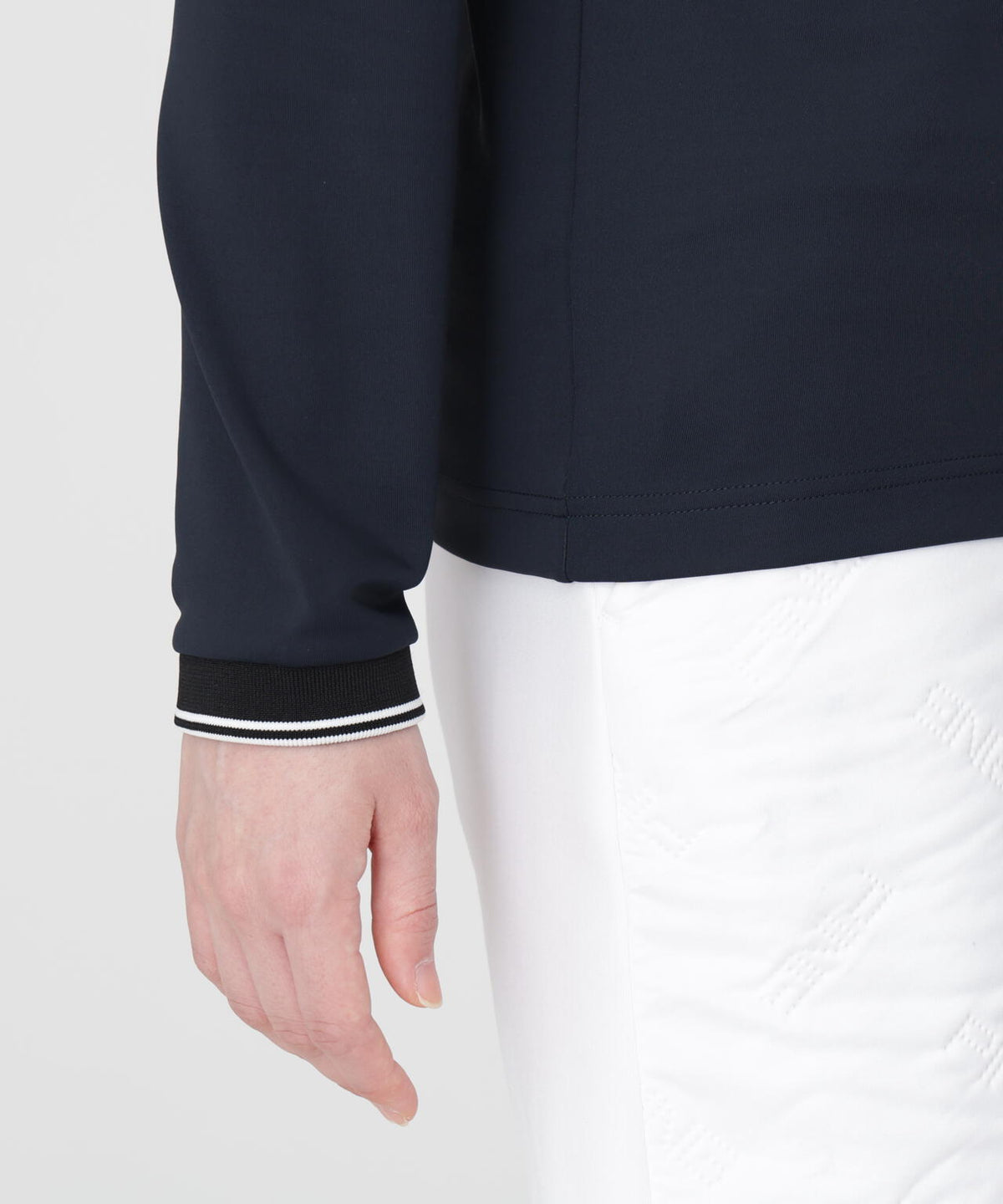 [PING APPAREL] [保温] 裏起毛ラインデザイン長袖ハイネックシャツ (LADIES)