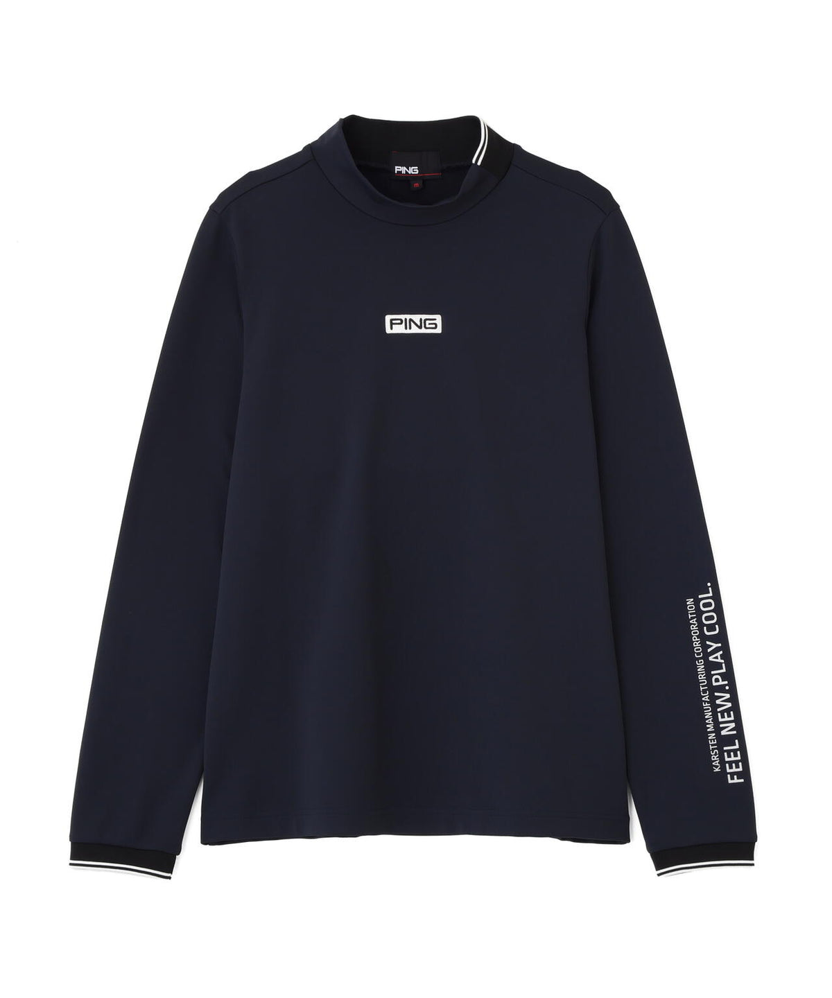 [PING APPAREL] [保温] 裏起毛ラインデザイン長袖ハイネックシャツ (LADIES)