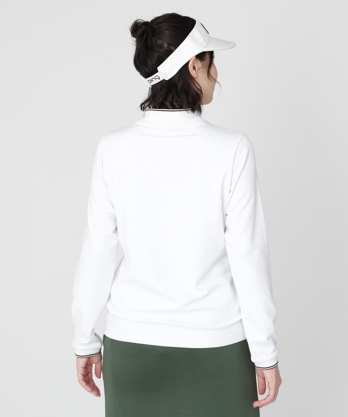 [PING APPAREL] [保温] 裏起毛ラインデザイン長袖ハイネックシャツ (LADIES)