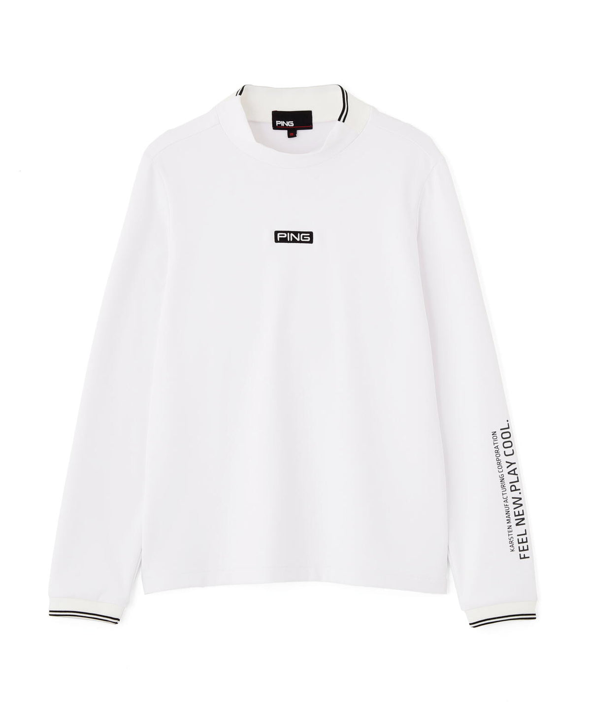 [PING APPAREL] [保温] 裏起毛ラインデザイン長袖ハイネックシャツ (LADIES)