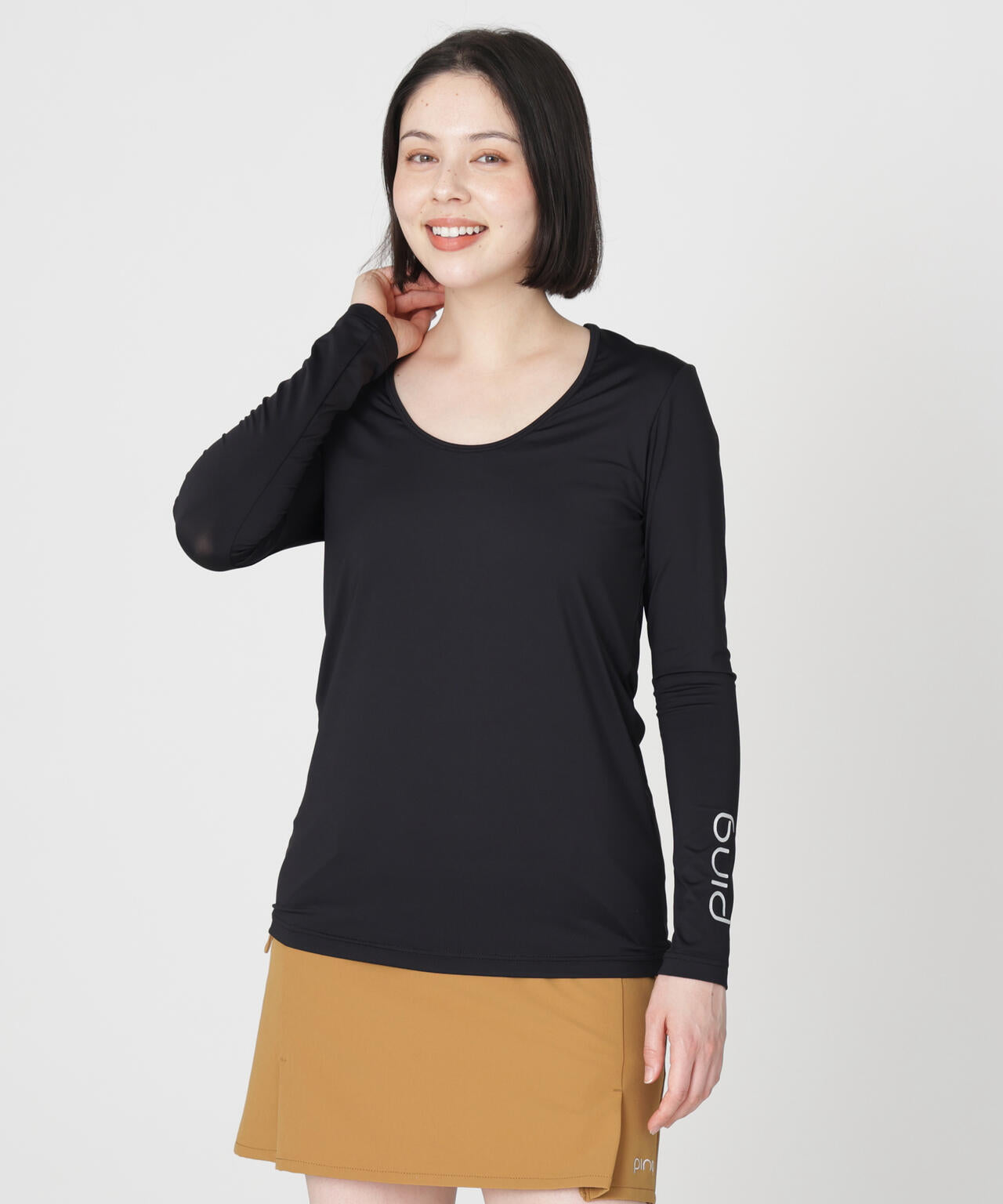 【PING APPAREL】ベア天竺UV接触冷感長袖Uネックインナー (LADIES)