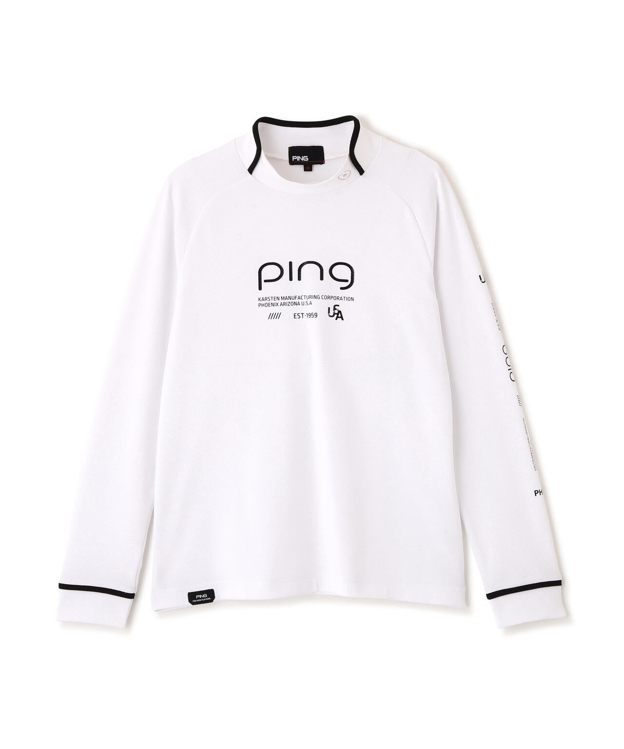 【PING APPAREL】格子リバーススクラムテック長袖ハイネックシャツ (LADIES)