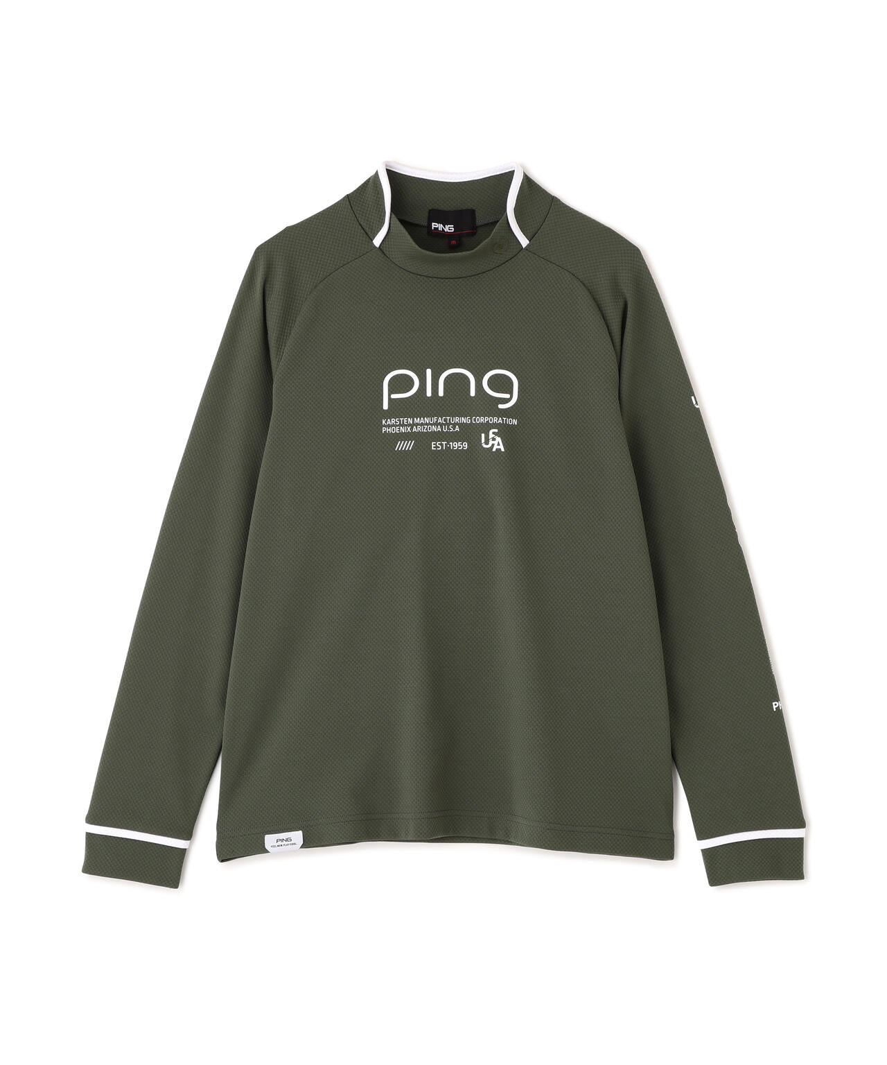 【PING APPAREL】格子リバーススクラムテック長袖ハイネックシャツ (LADIES)