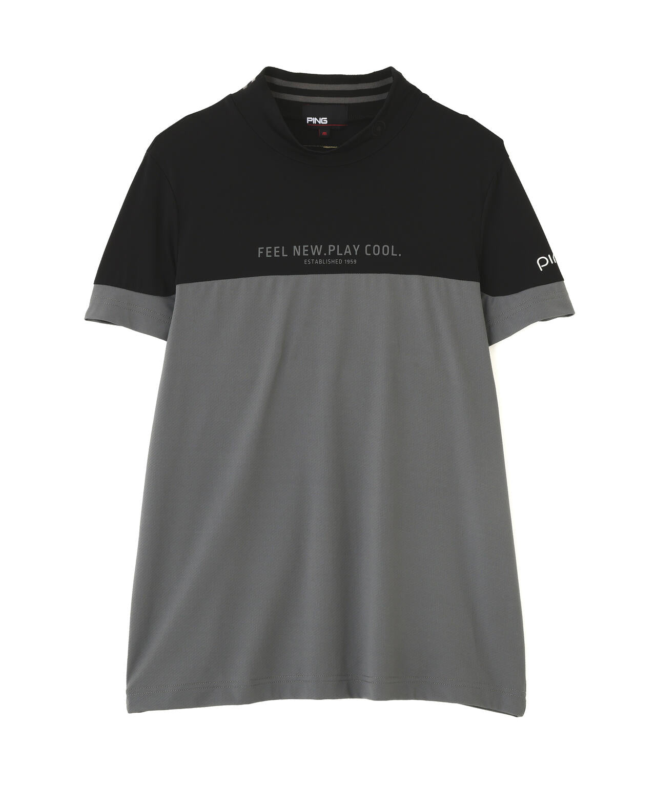 【PING APPAREL】ナイロンサッカー半袖ハイネックシャツ ＜GOLD＞ (LADIES)