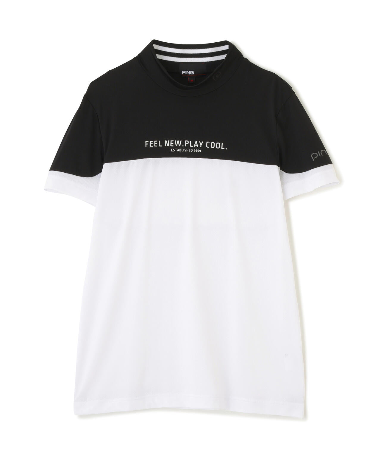 【PING APPAREL】ナイロンサッカー半袖ハイネックシャツ ＜GOLD＞ (LADIES)
