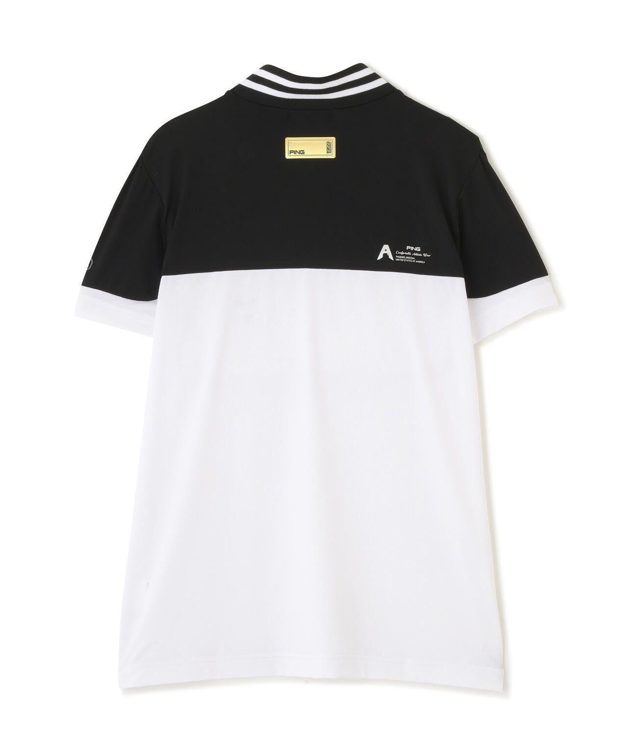 【PING APPAREL】ナイロンサッカー半袖ハイネックシャツ ＜GOLD＞ (LADIES)