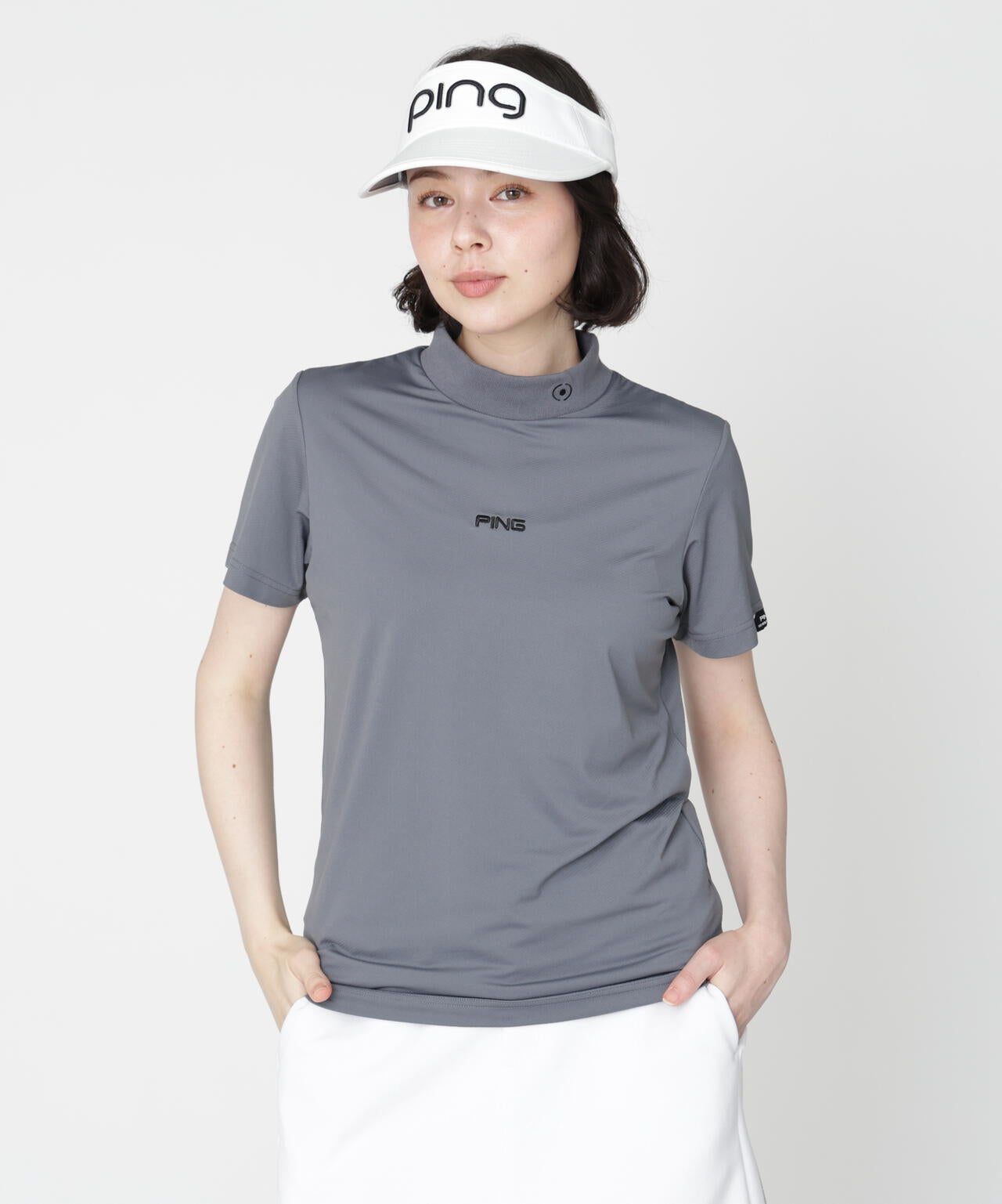PING APPAREL】ナイロンサッカー半袖ハイネックシャツ (LADIES) | PING