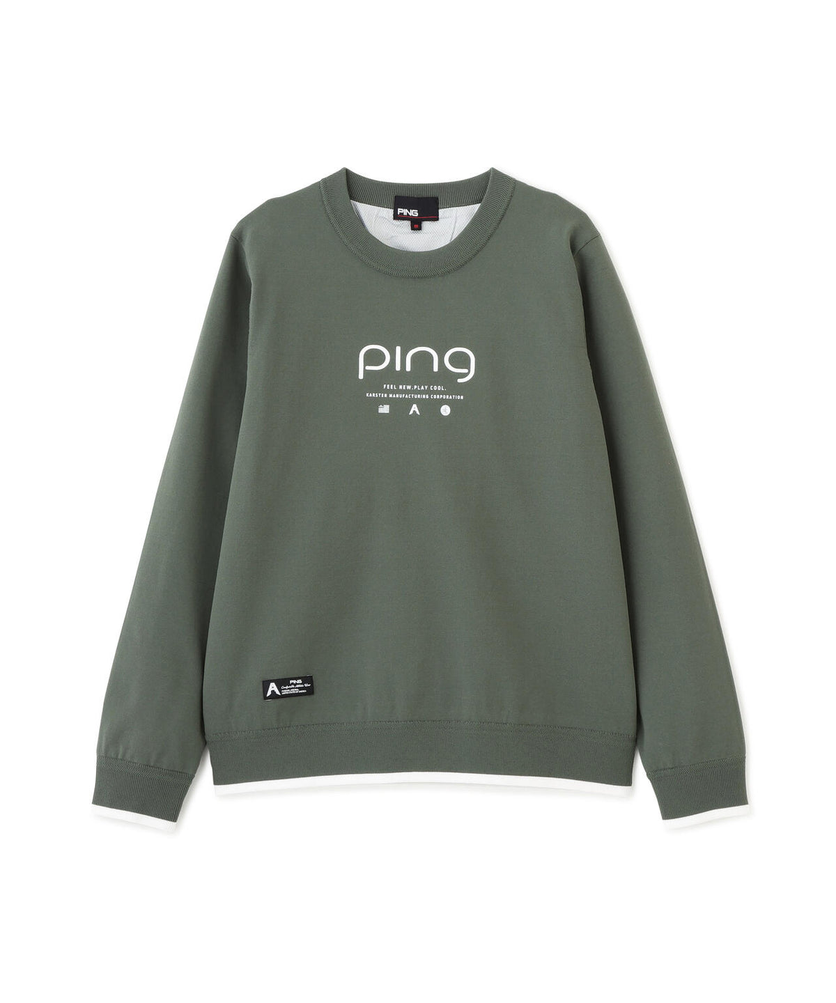 [PING APPAREL] 薄手防風裏付きクルーネックニットプルオーバー ＜GOLD＞ (LADIES)