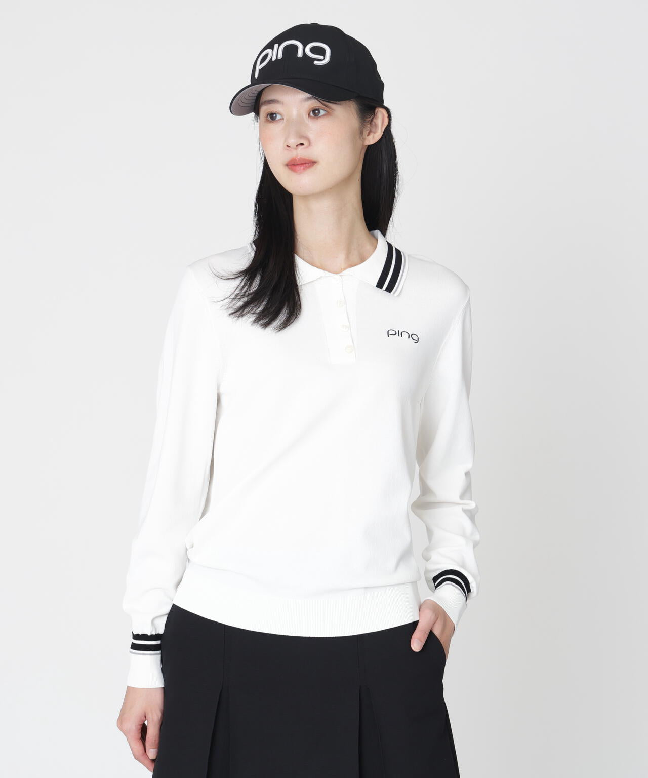 【PING APPAREL】スキッパーニットプルオーバー (LADIES)
