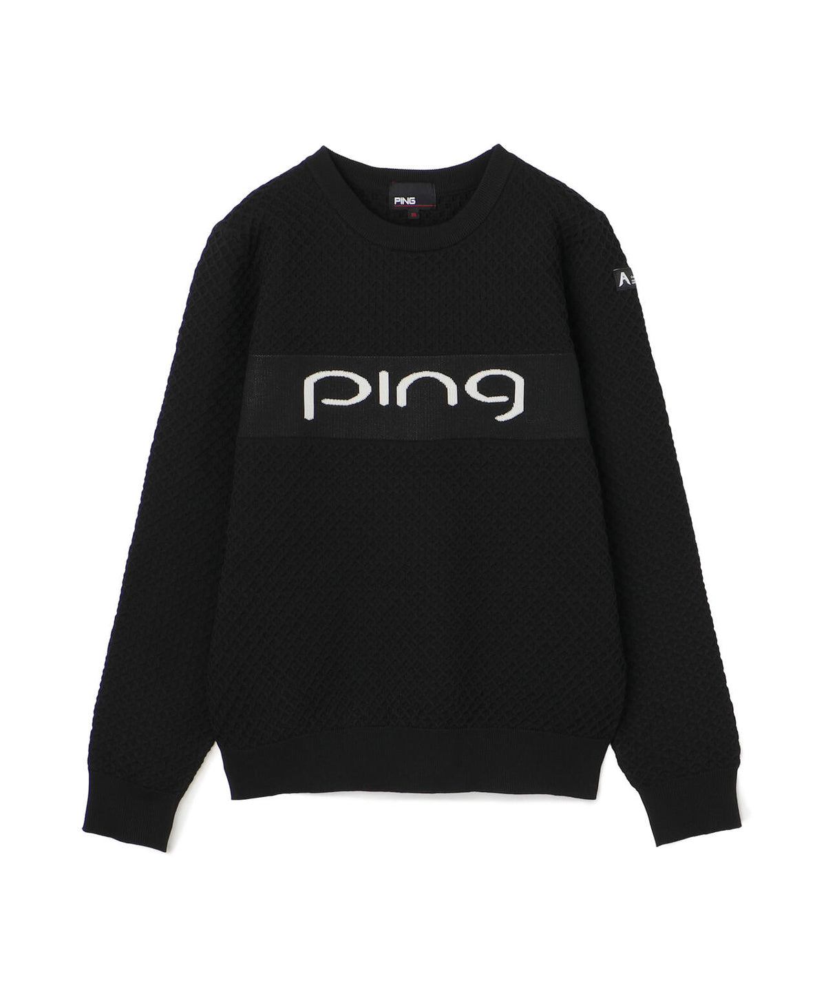 [PING APPAREL] ハニカムジャカードクルーネックニットプルオーバー ＜GOLD＞ (LADIES)