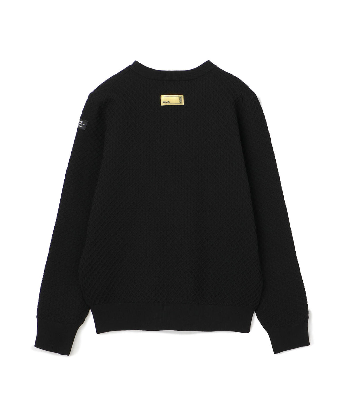 [PING APPAREL] ハニカムジャカードクルーネックニットプルオーバー ＜GOLD＞ (LADIES)