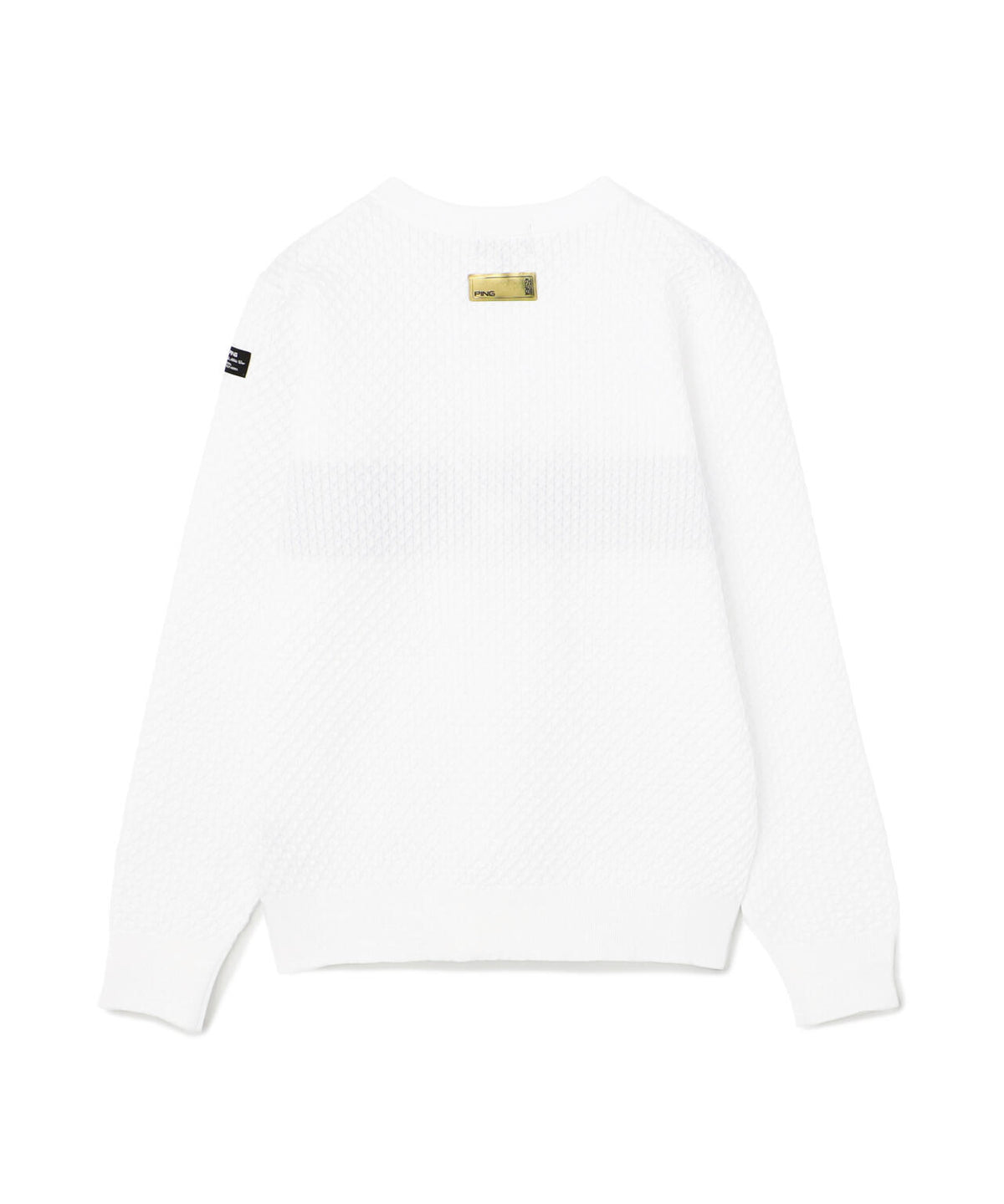 [PING APPAREL] ハニカムジャカードクルーネックニットプルオーバー ＜GOLD＞ (LADIES)