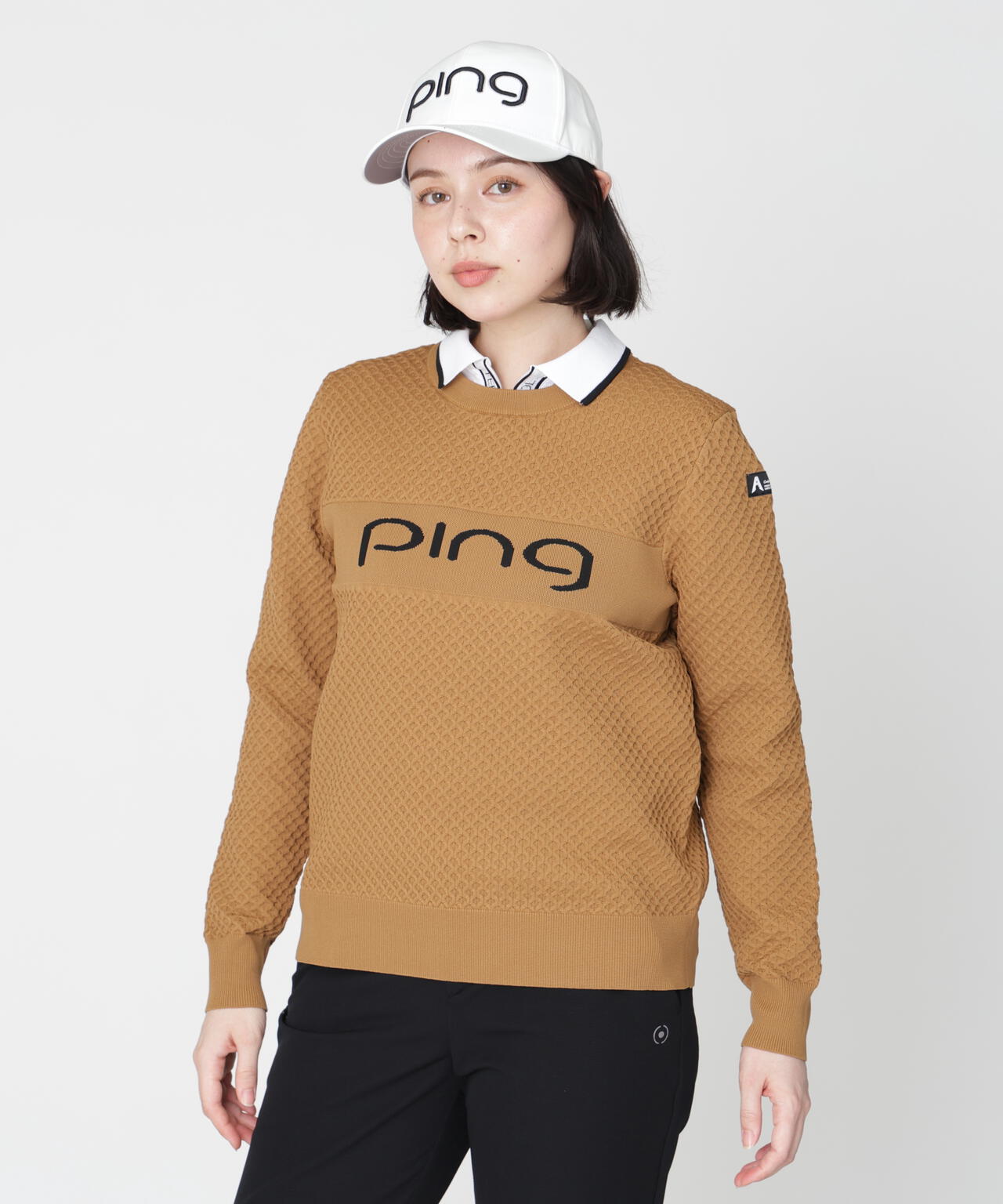 PING APPAREL] クルーネックニット ＜GOLD＞ (LADIES) | PING（ピン