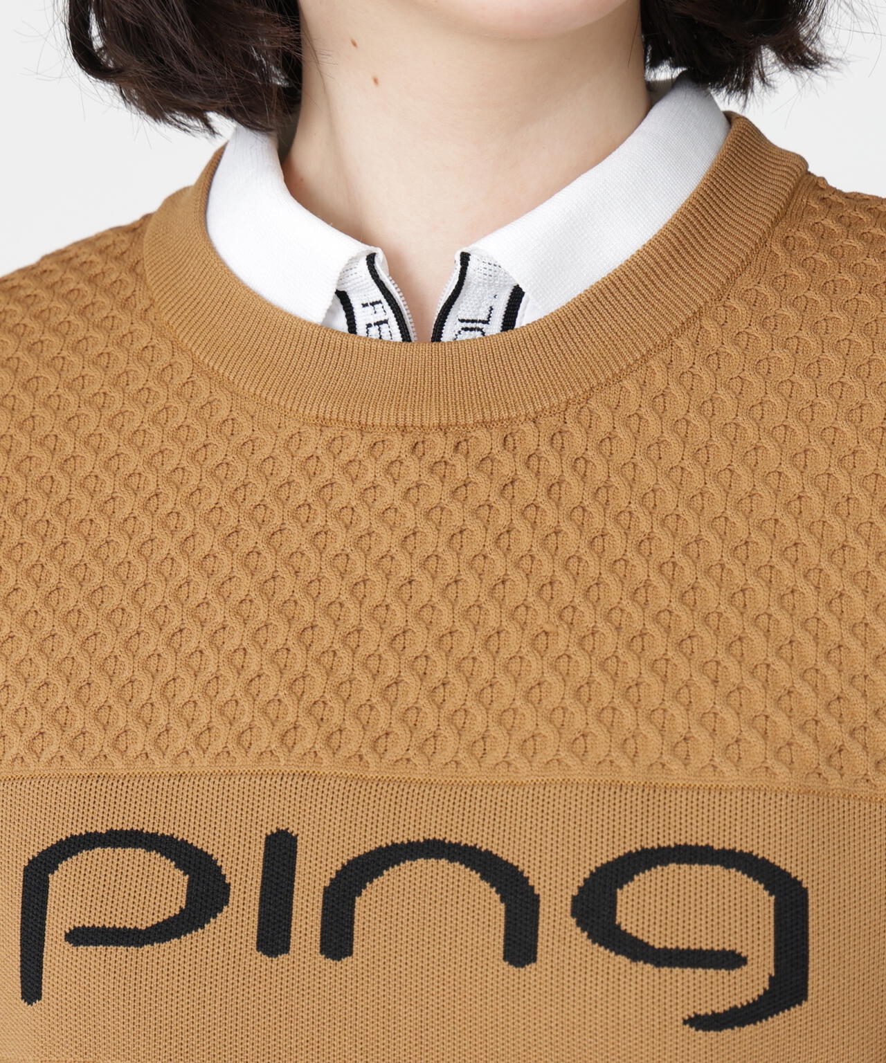 PING APPAREL] クルーネックニット ＜GOLD＞ (LADIES) | PING（ピン