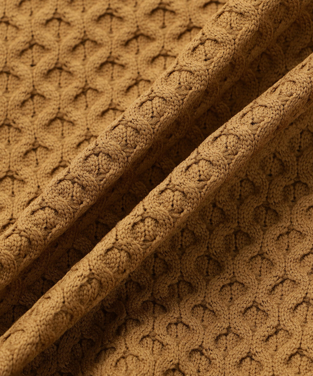 [PING APPAREL] ハニカムジャカードクルーネックニットプルオーバー ＜GOLD＞ (LADIES)