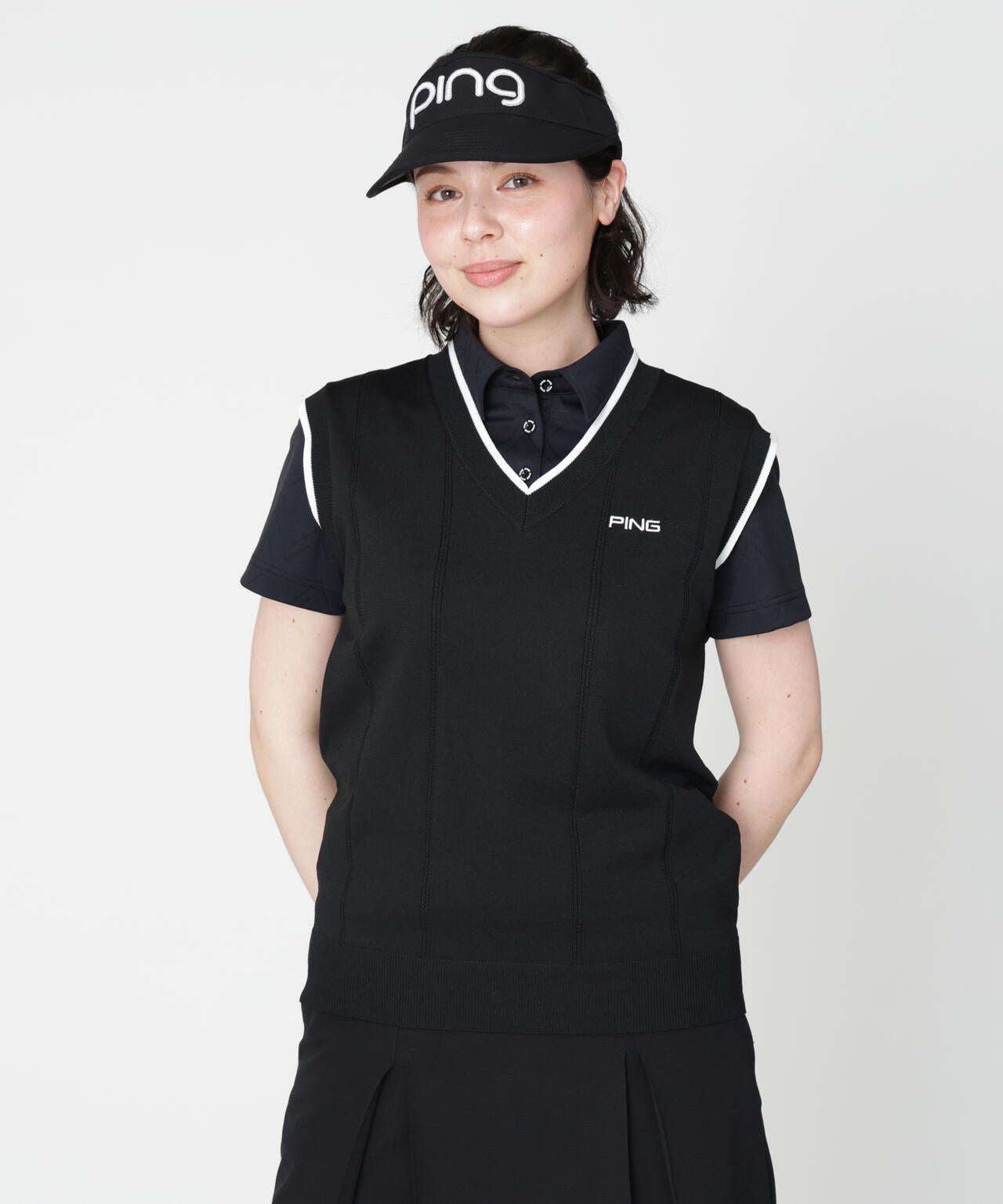 【PING APPAREL】Vネックニットベスト (LADIES)