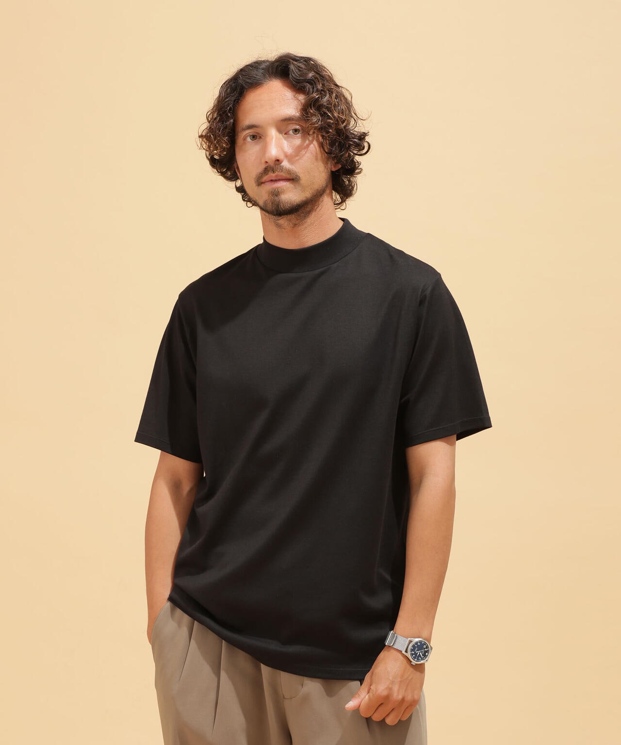 naptime モックネックシャツ size:L Nissy NaptimeモックネックTシャツBLAK