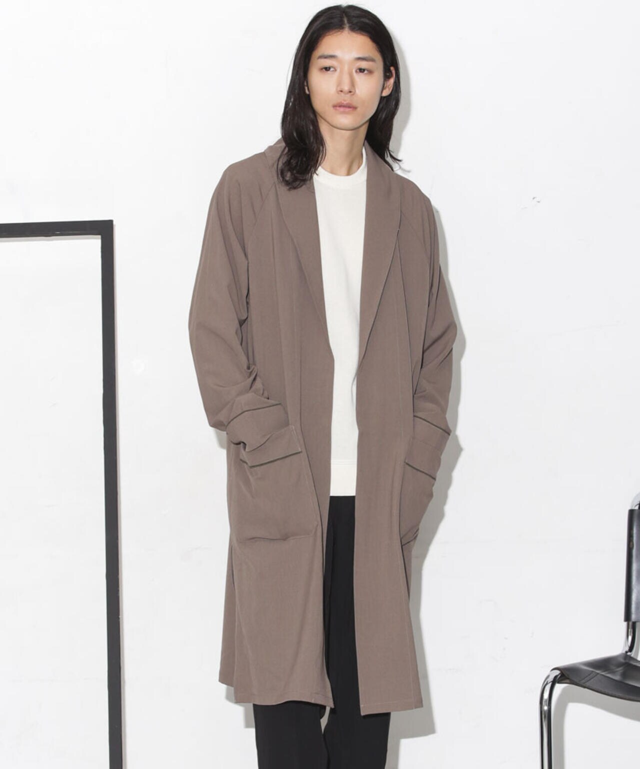 極美品 ONEME ガウン ショールカラー コート ダーク グレー ロングコート ONEME】スタンドカラーコート[品番：PALW0002553]｜PAL GROUP OUTLET