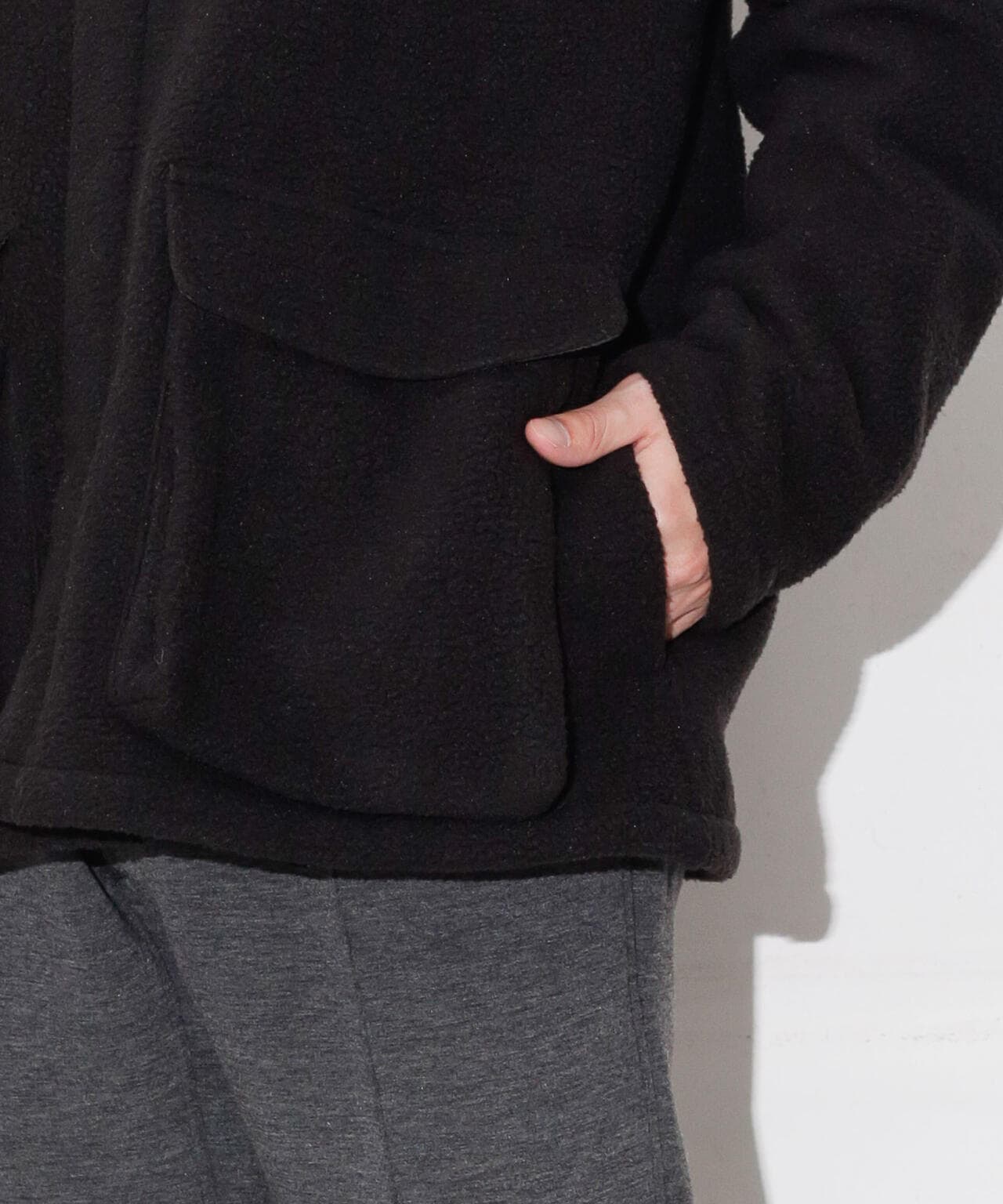 新品 ラッセルノ マイクロ ボアフリース ブルゾン ブラック L ボクラワークス 秋冬 防寒 長袖ジップアップ マイクロフリース 裏起毛