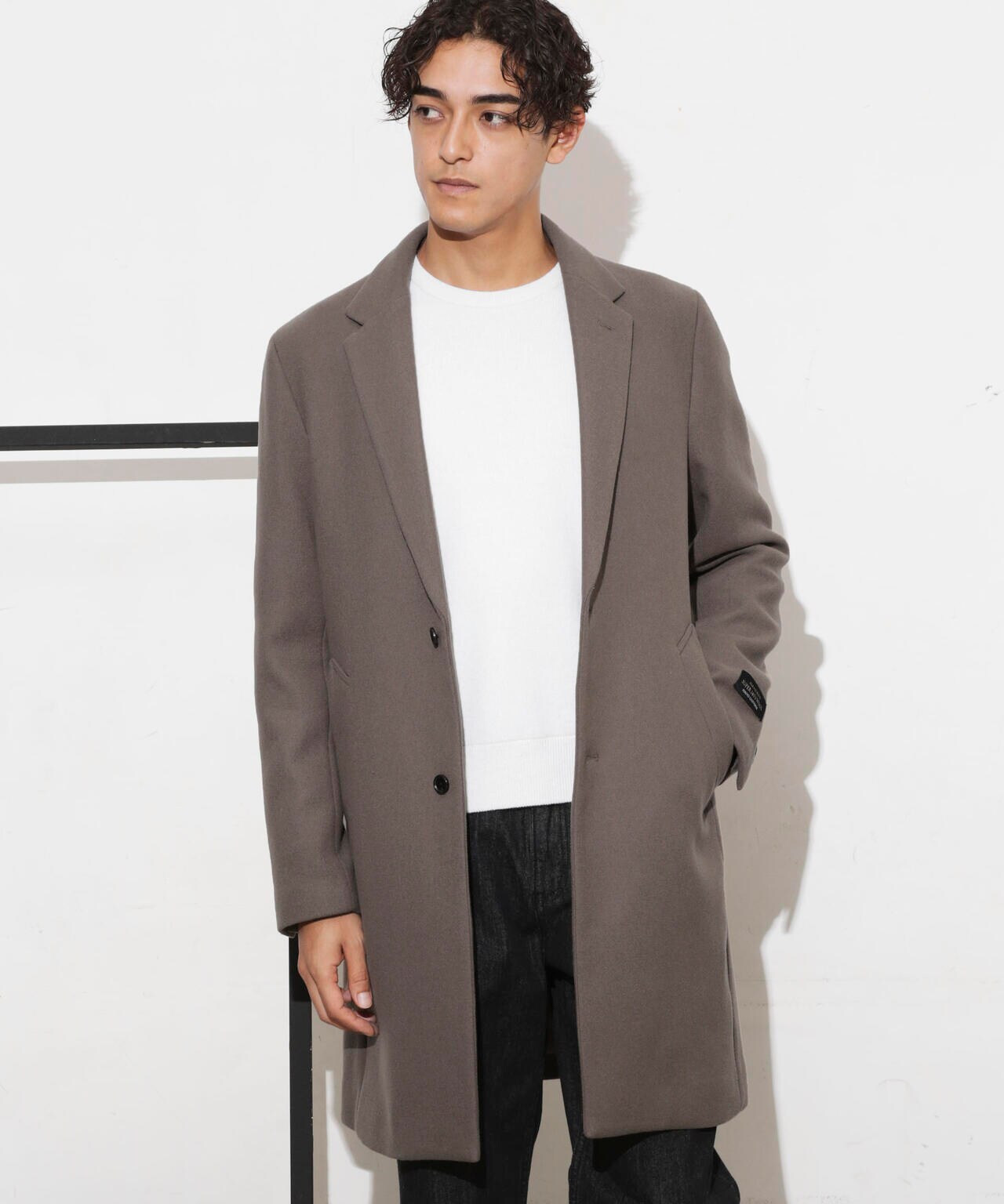 SUPER140'S メルトンチェスターコート Mサイズ NANO universe（ナノユニバース）の「SUPER140'Sメルトン