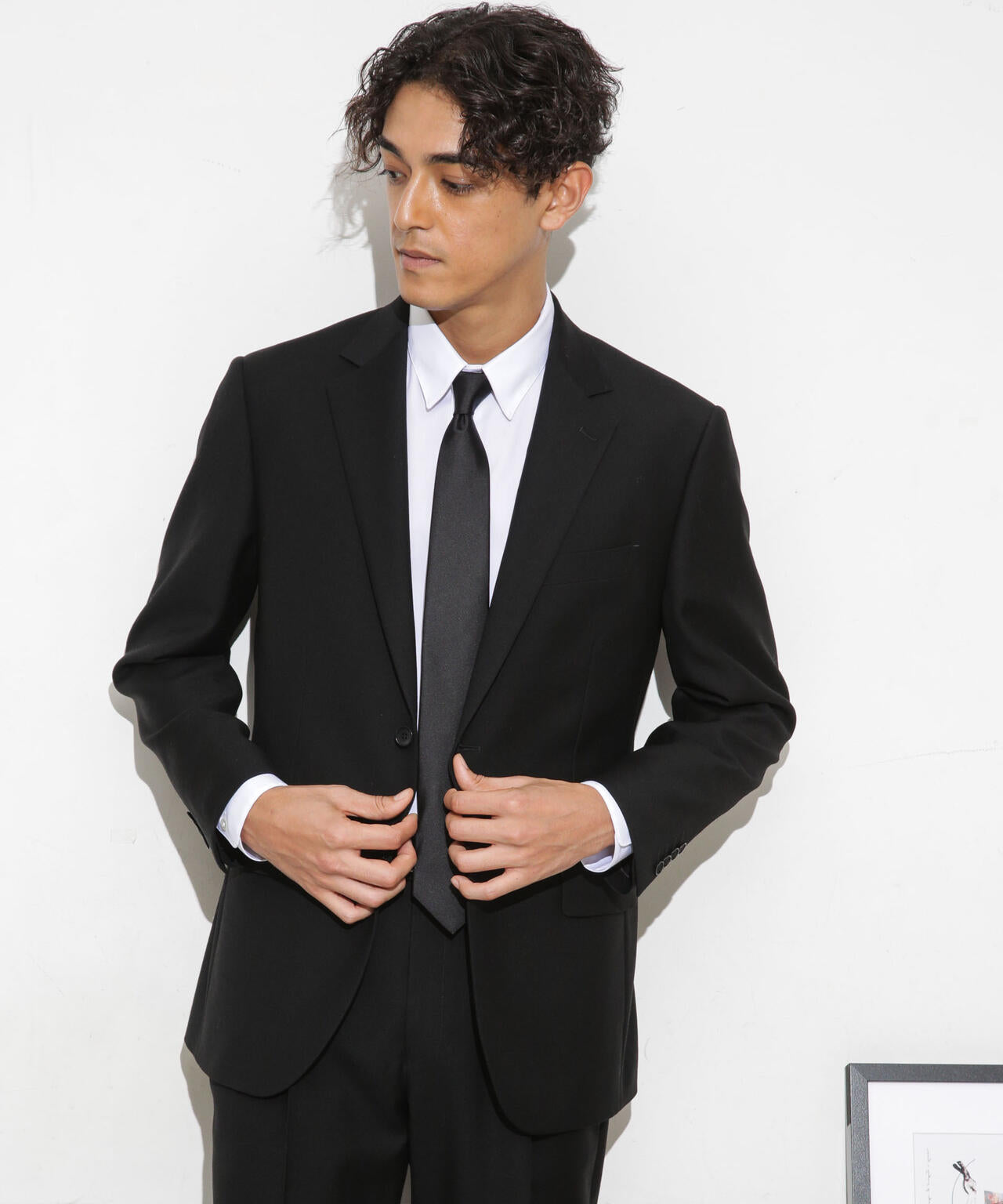 美品■ナノ・ユニバース　■2025SS■カラミ織りシングルジャケット■ブラック系 ESSENTIAL LINE」フォーマルブラックジャケット | NANO universe（ナノ