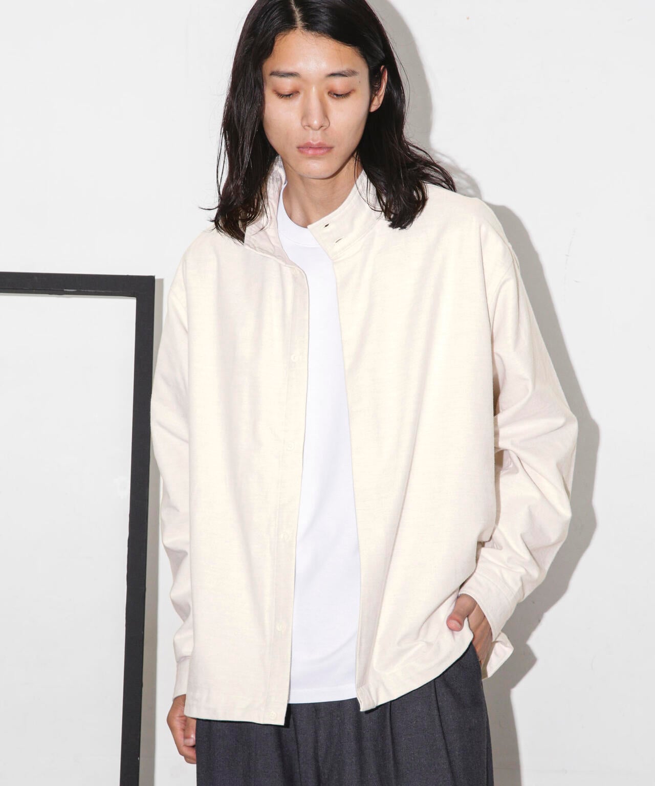 シャモアクロス スタンドカラーシャツ | NANO universe（ナノ