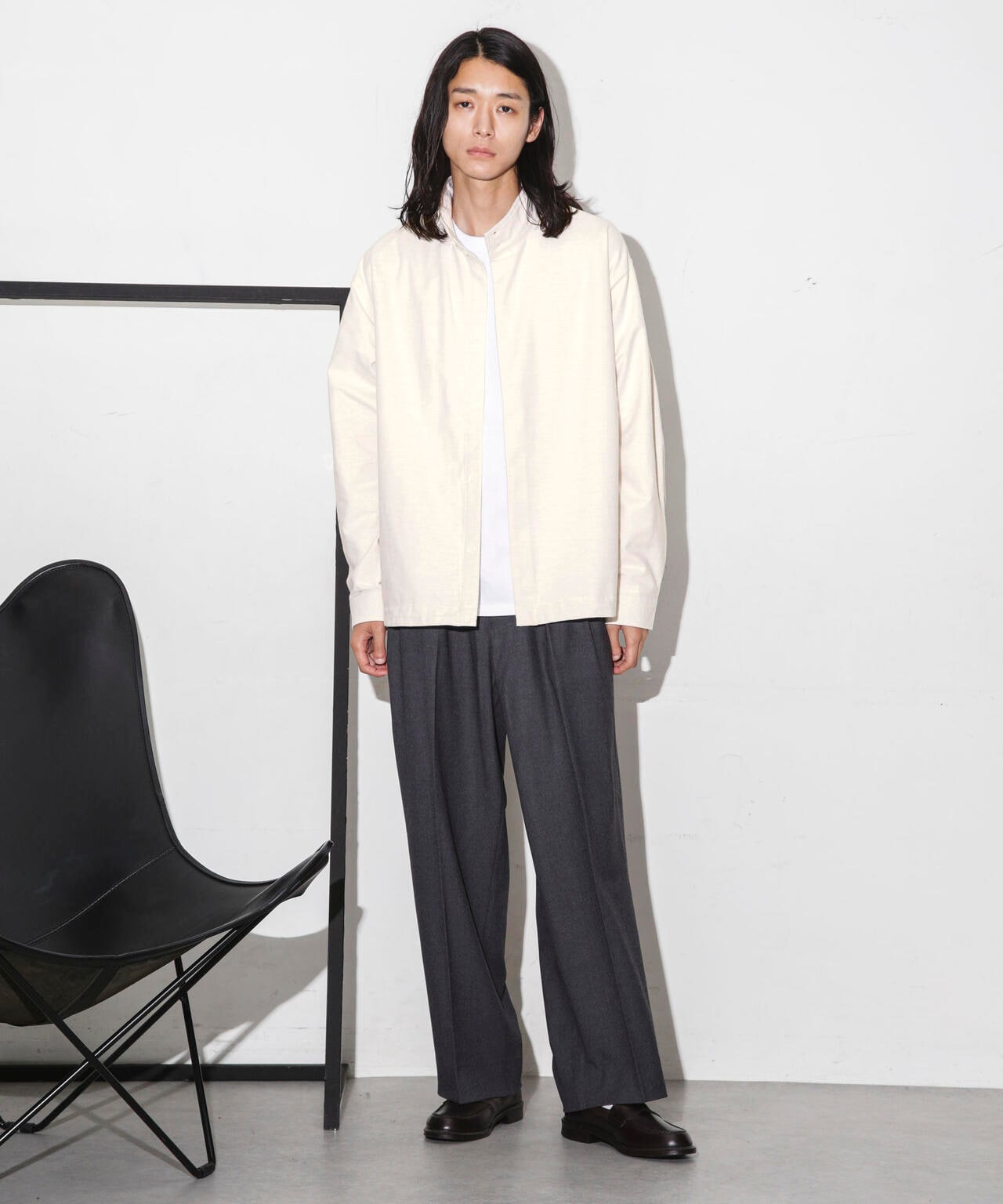 リャンマークアンドロナ スタンドカラーシャツ 長袖 スタンドカラー 立ち襟シャツ[品番：XT000003752]｜aimoha