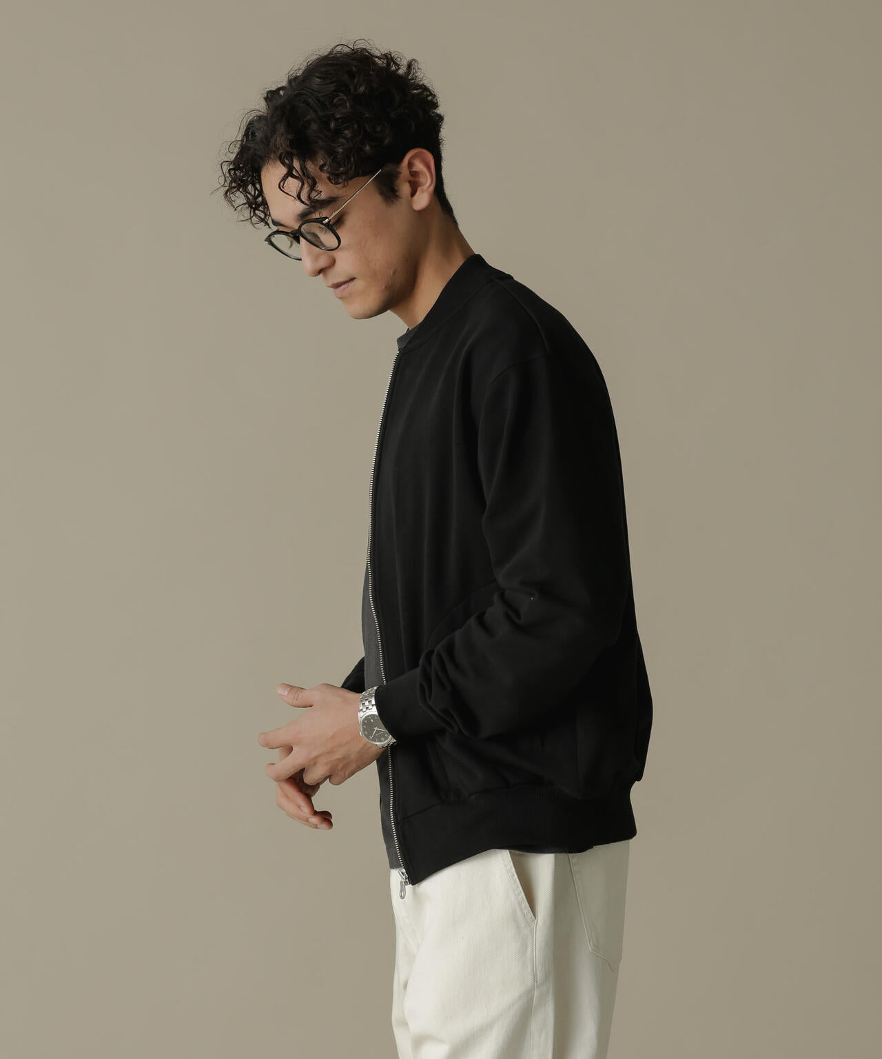 「NJ/CLUB」HOMESTOCK SORONA裏毛リブブルゾン(セットアップ可)