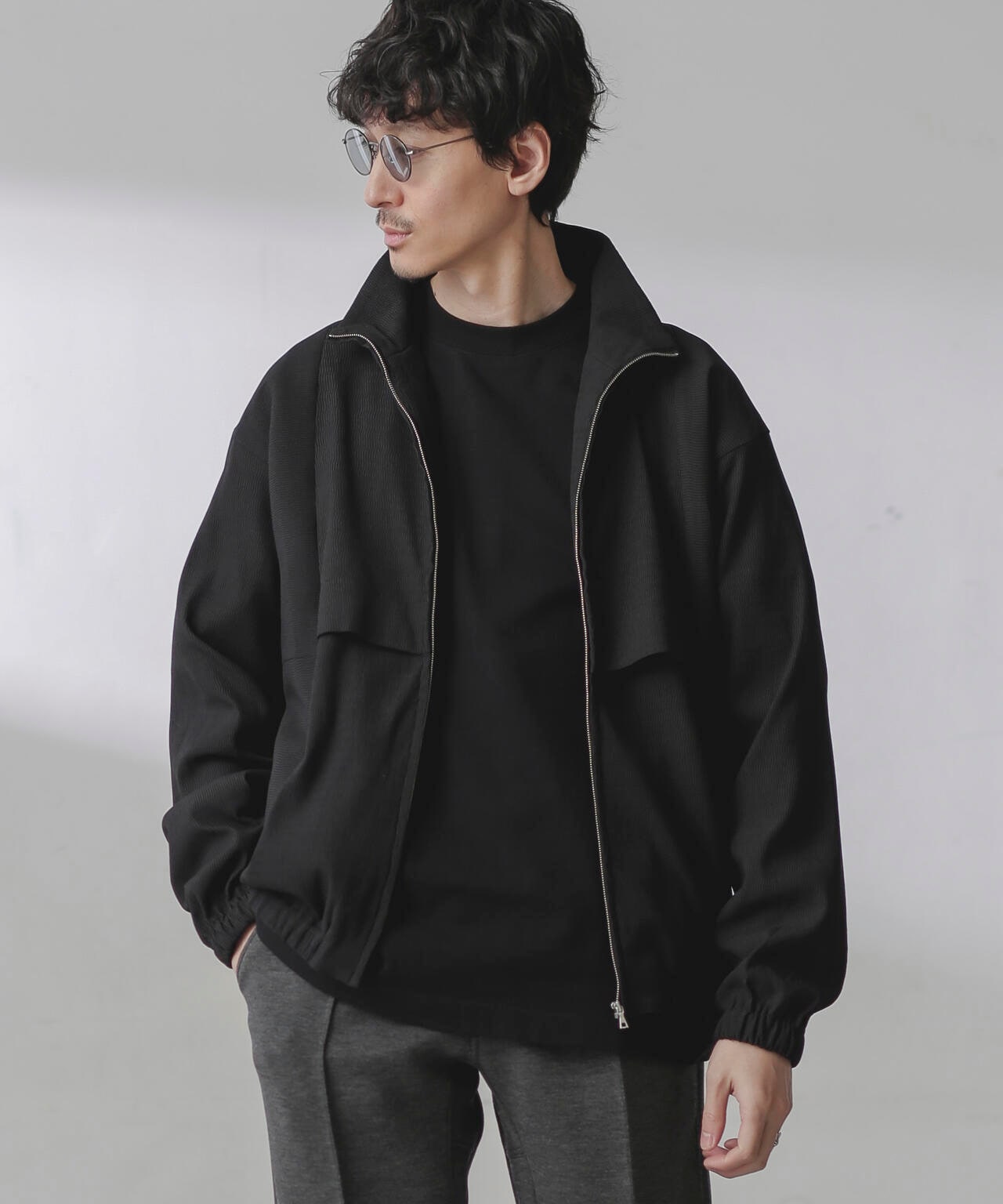 プリーツライクスタンドカラーブルゾン | NANO universe（ナノ