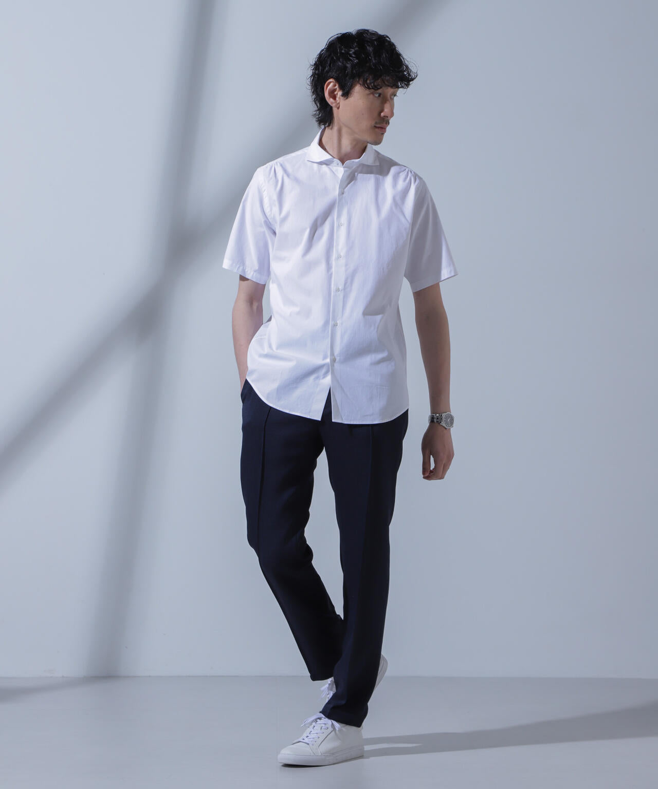 N SHIRTS」AntiSoaked(R)汗染み防止ホリゾンタルカラーシャツ半袖