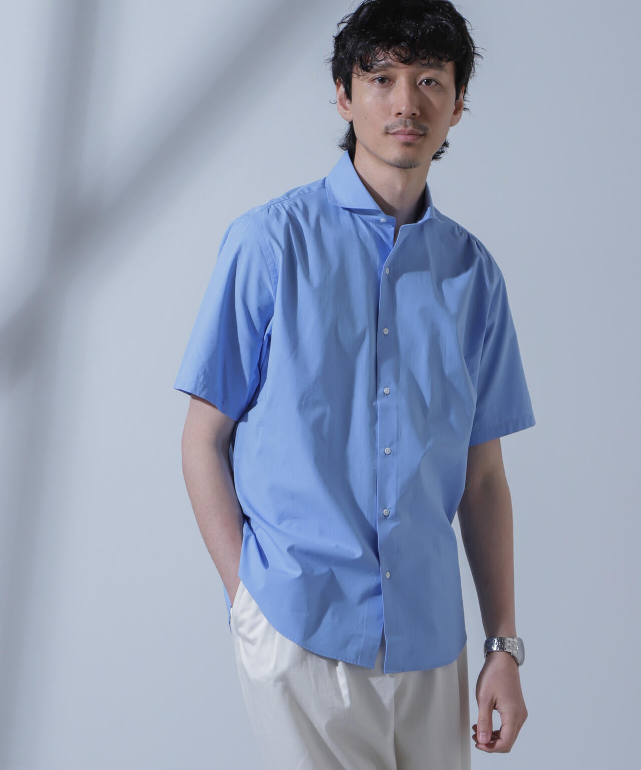 N SHIRTS」AntiSoaked(R)汗染み防止ホリゾンタルカラーシャツ半袖