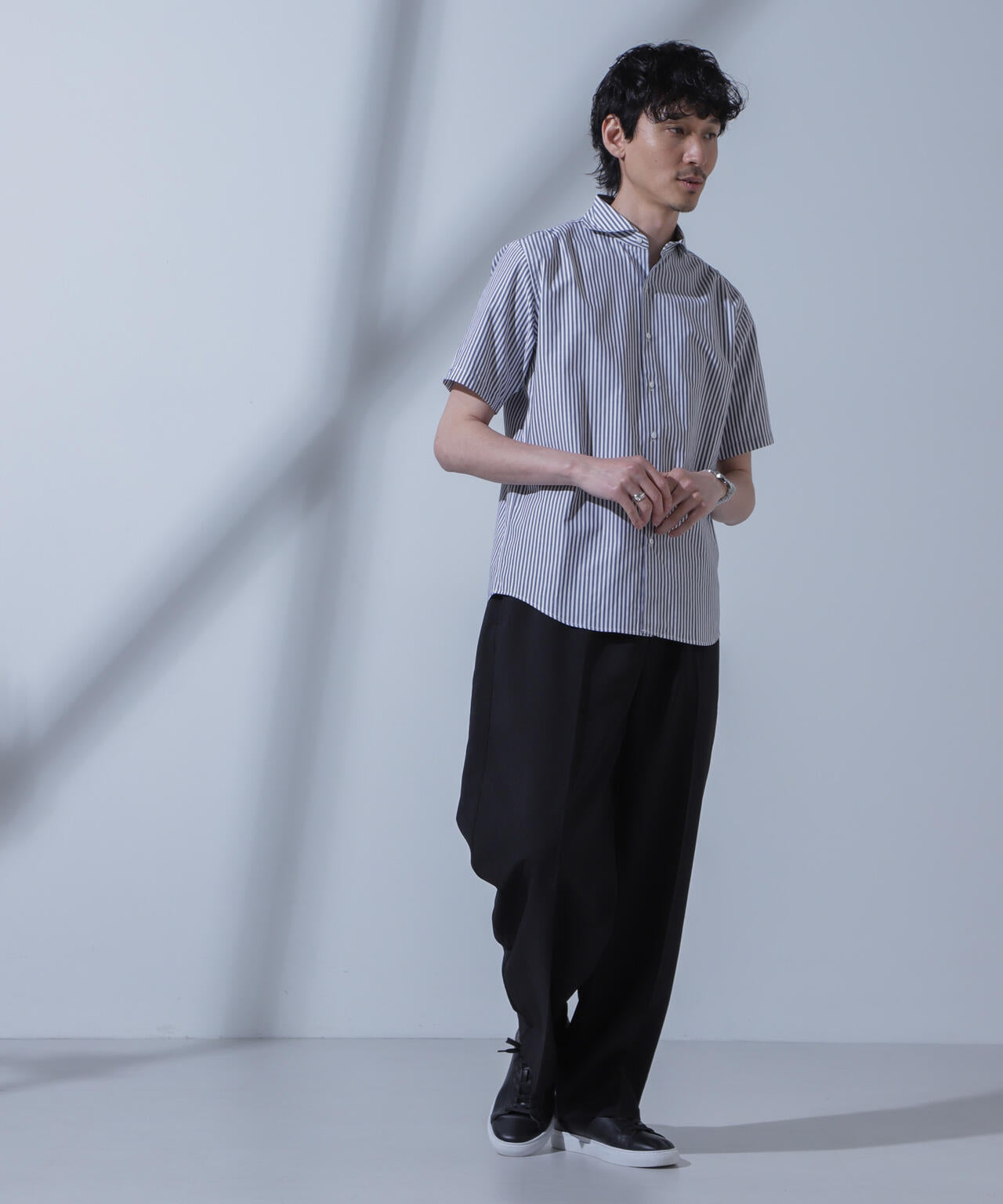 N SHIRTS」AntiSoaked(R)汗染み防止ホリゾンタルカラーシャツ半袖