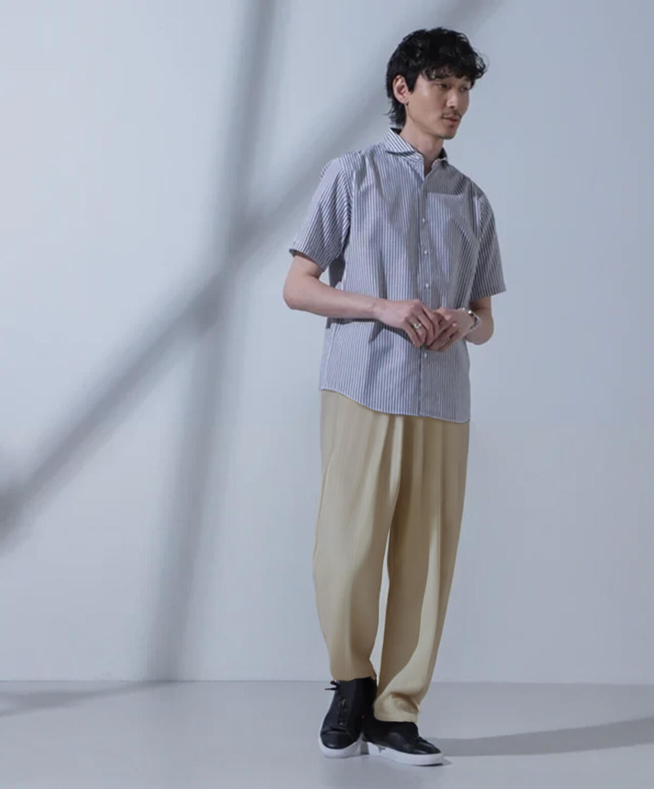 N SHIRTS」AntiSoaked(R)汗染み防止ホリゾンタルカラーシャツ半袖