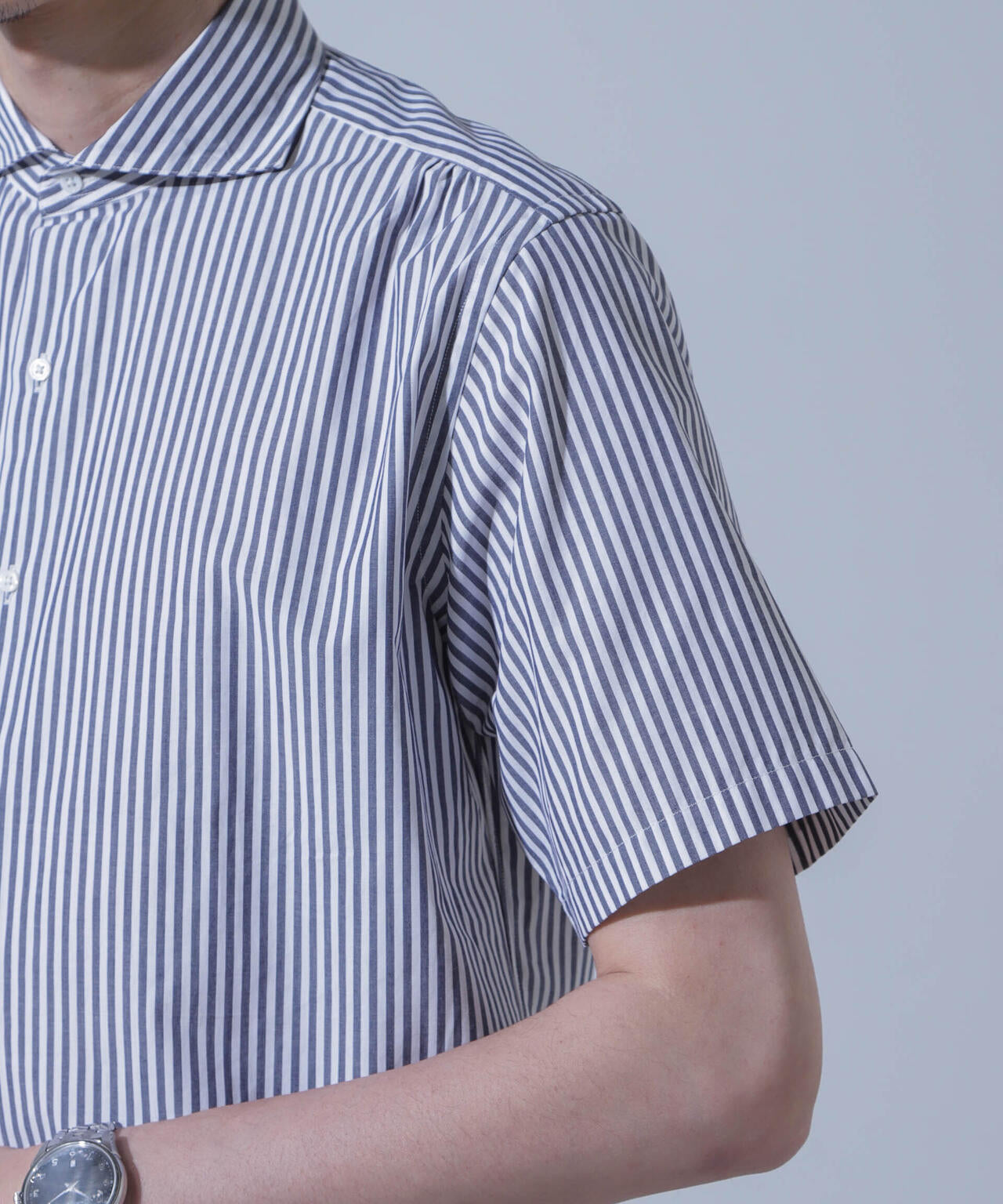 N SHIRTS」AntiSoaked(R)汗染み防止ホリゾンタルカラーシャツ半袖